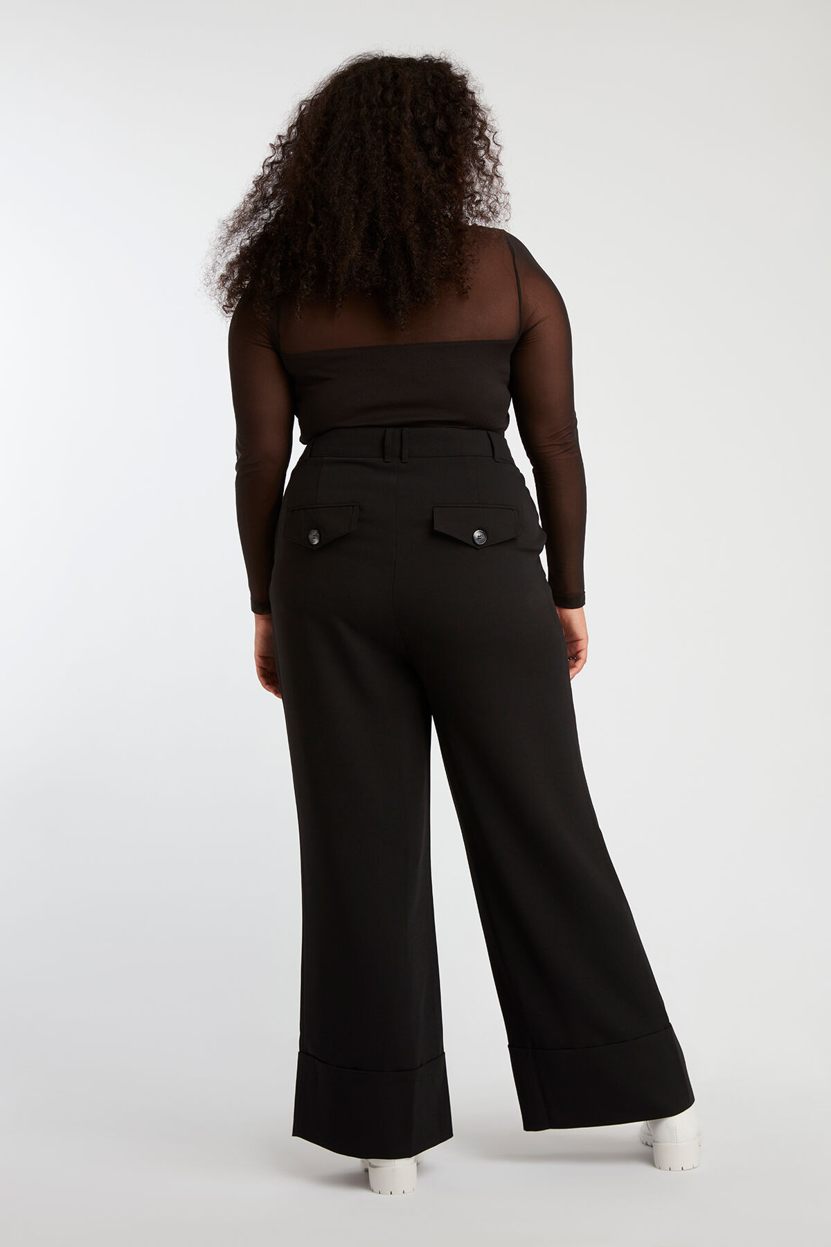 Wijde broek met bandplooien image number 5