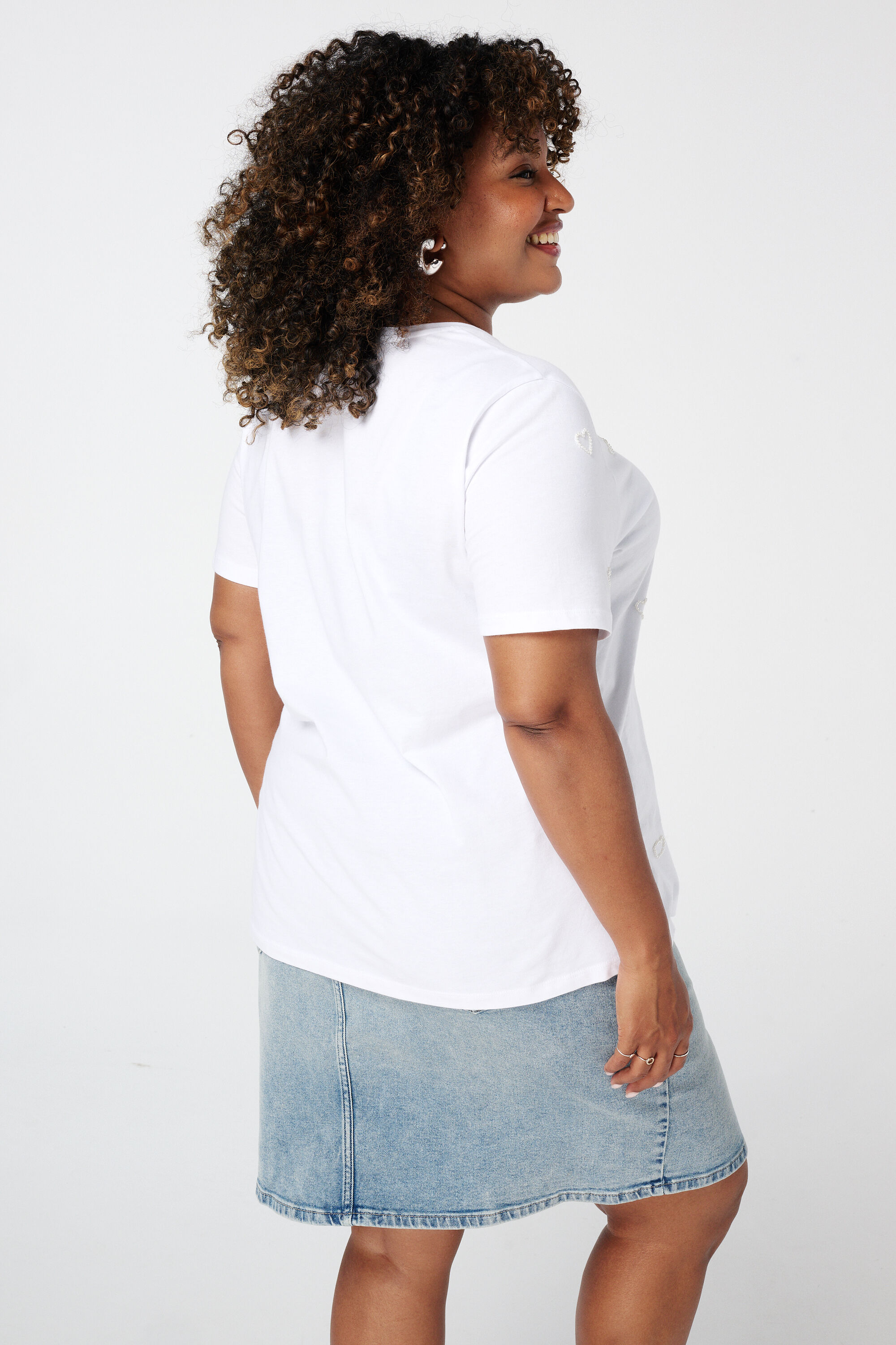 T-shirt met hartjes image number 3