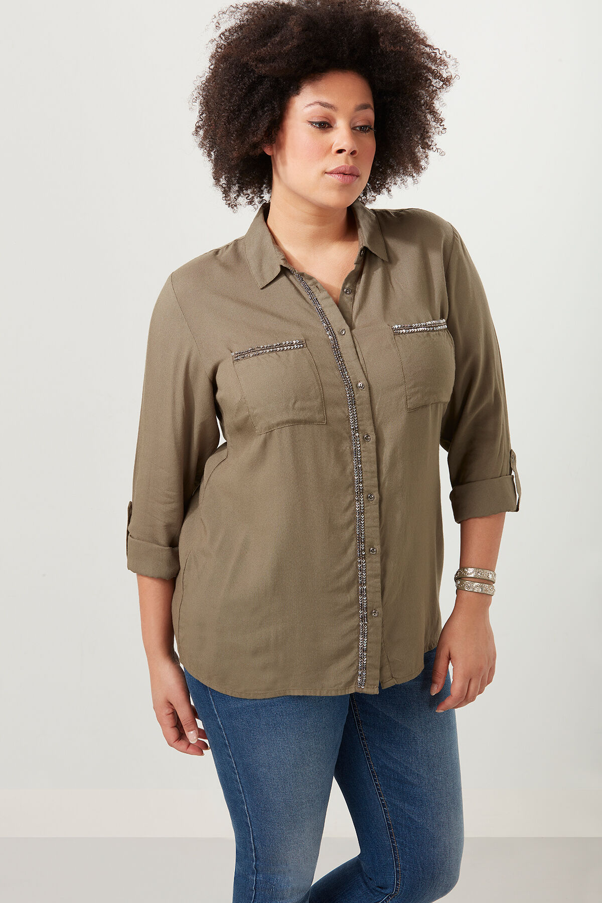 Blouse met pailletten en kraaltjes image number 0