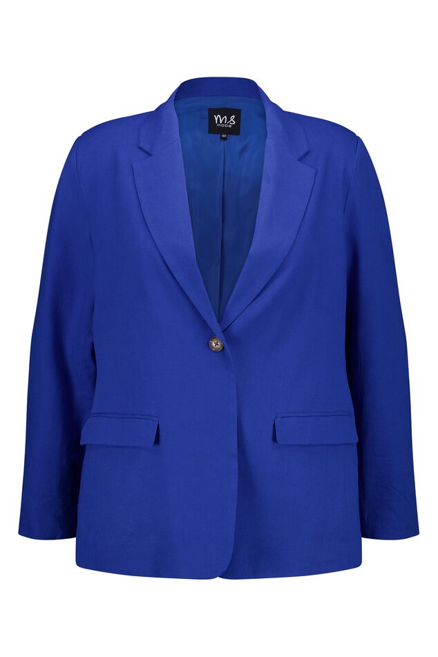 Rechtvallende blazer met linnen image number 1