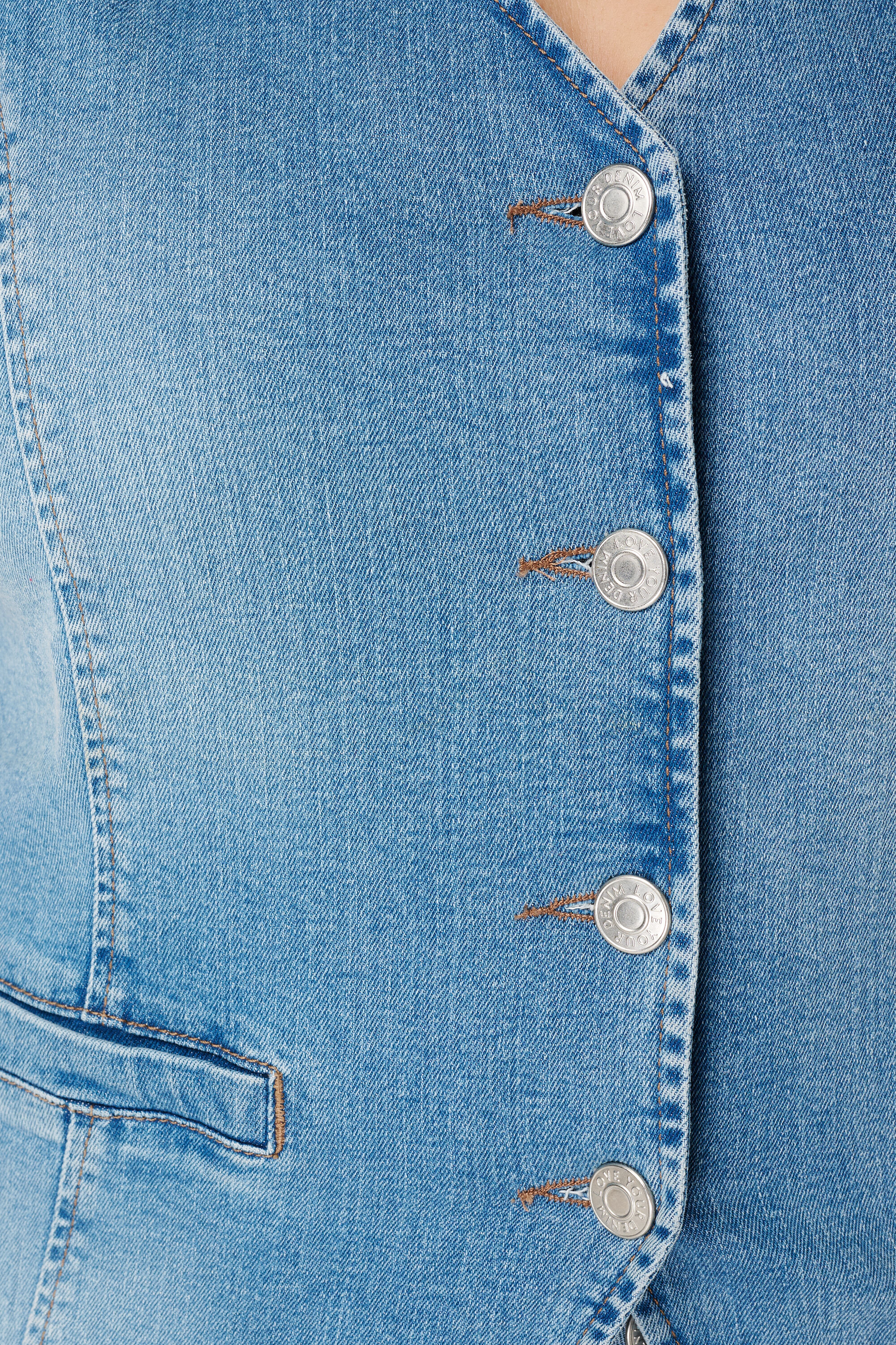 Lang denim gilet image number 6