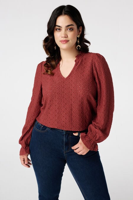 Top met broderie-details  Top met broderie-details