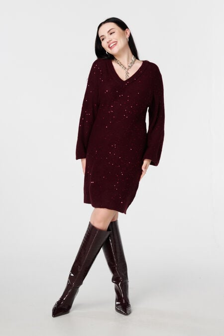 Gebreide tuniek met glitter en pailletten Gebreide tuniek met glitter en pailletten