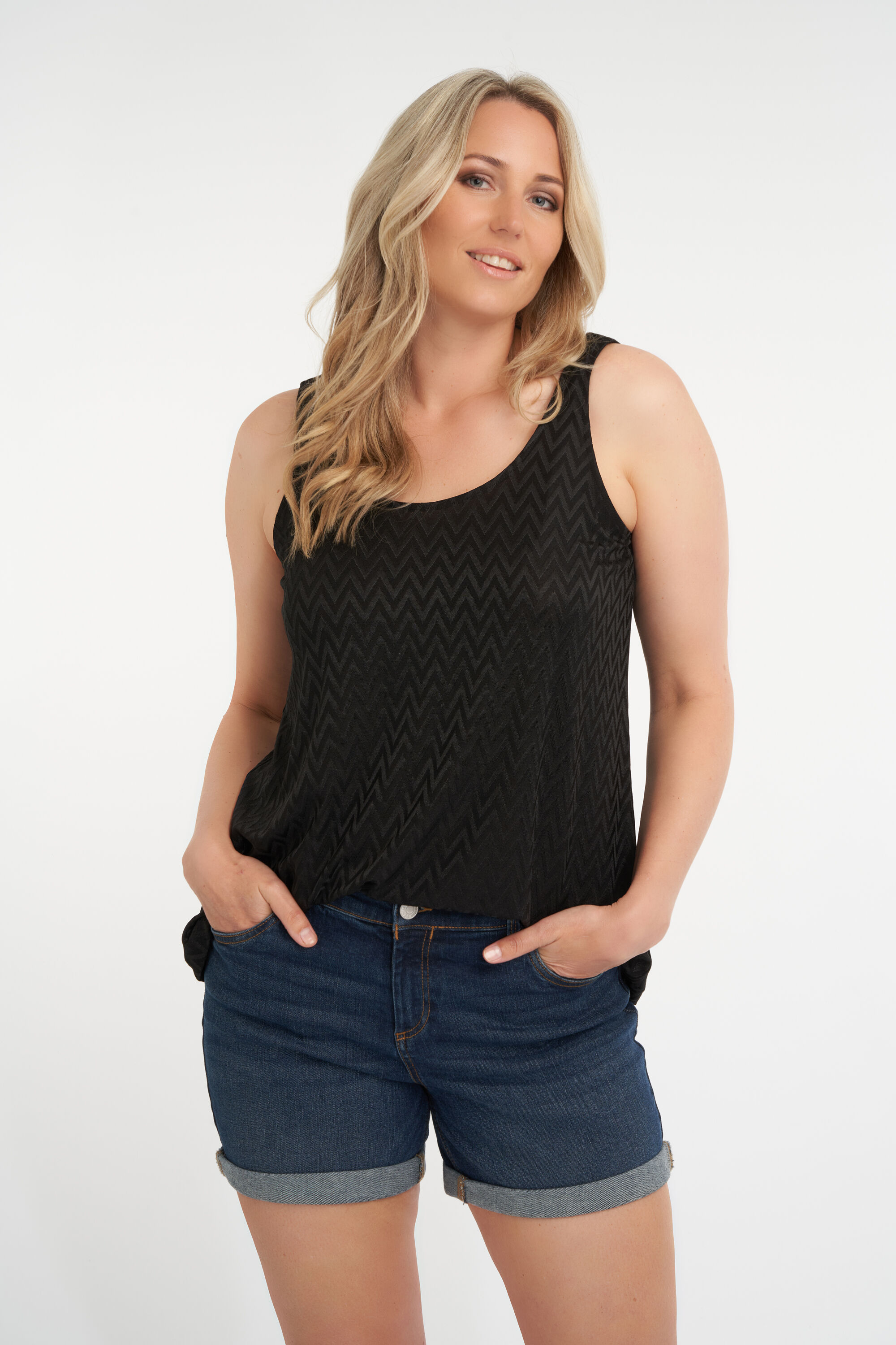 Mouwloze top met print