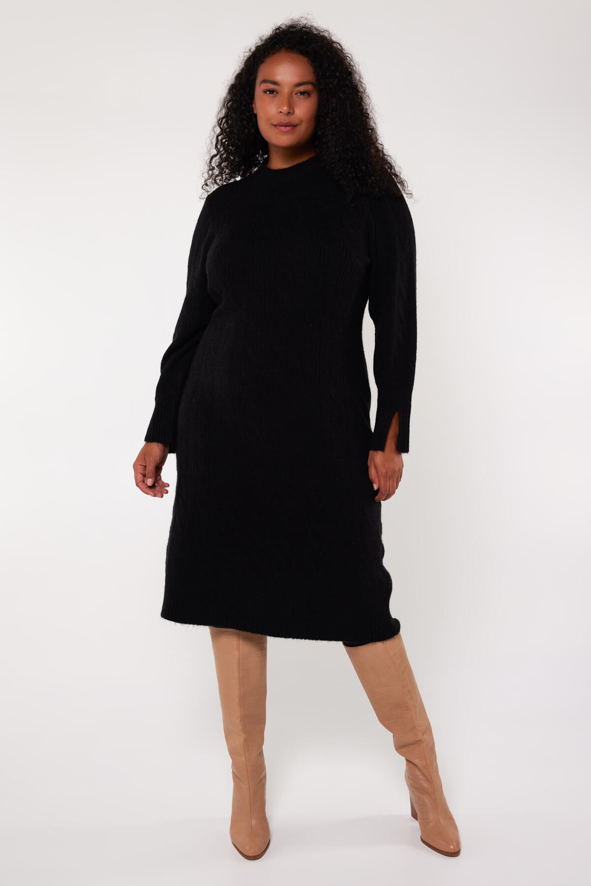 Zwarte wollen jurk dames outlet