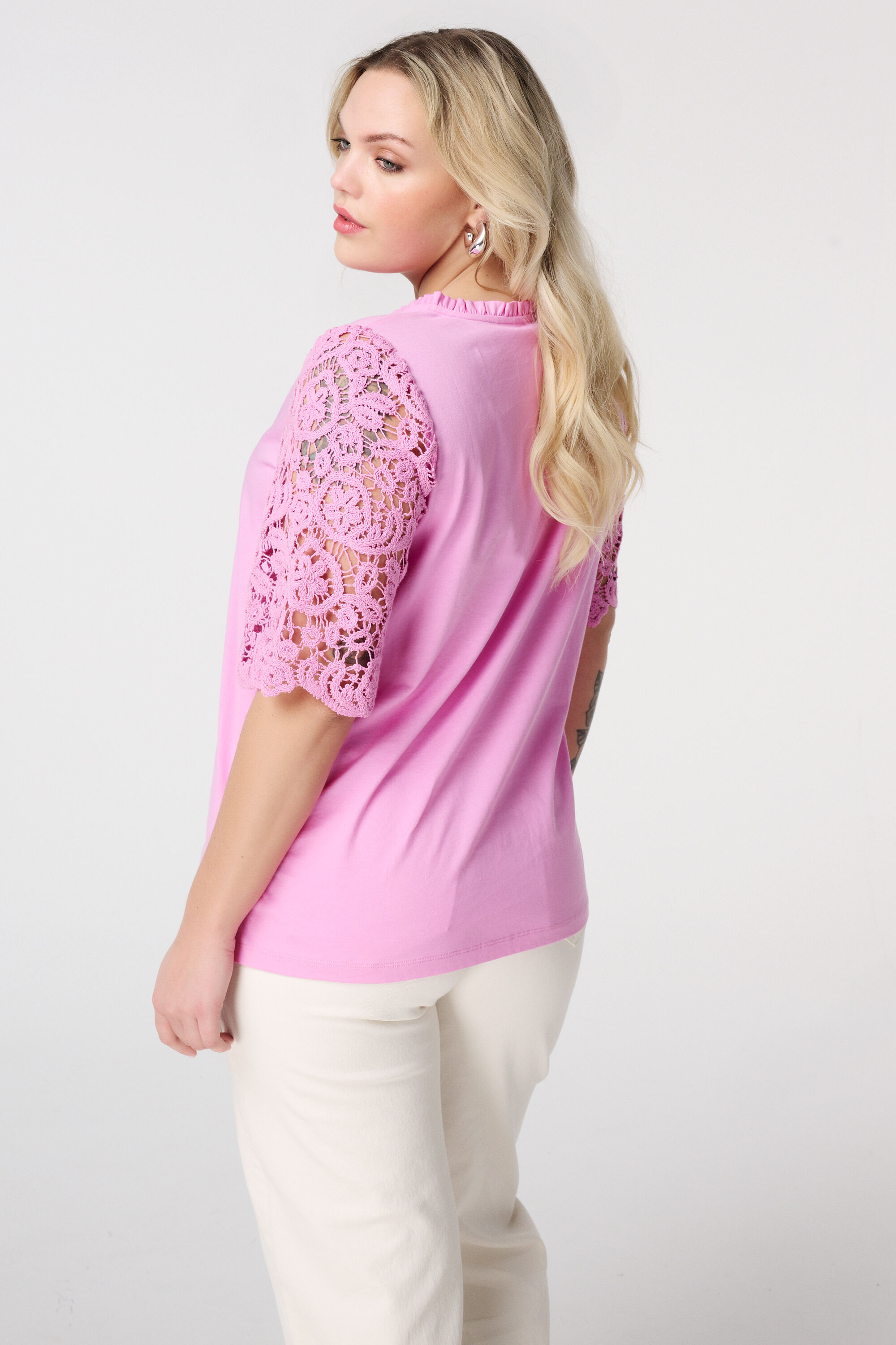 Top met crochet mouwen image number 3