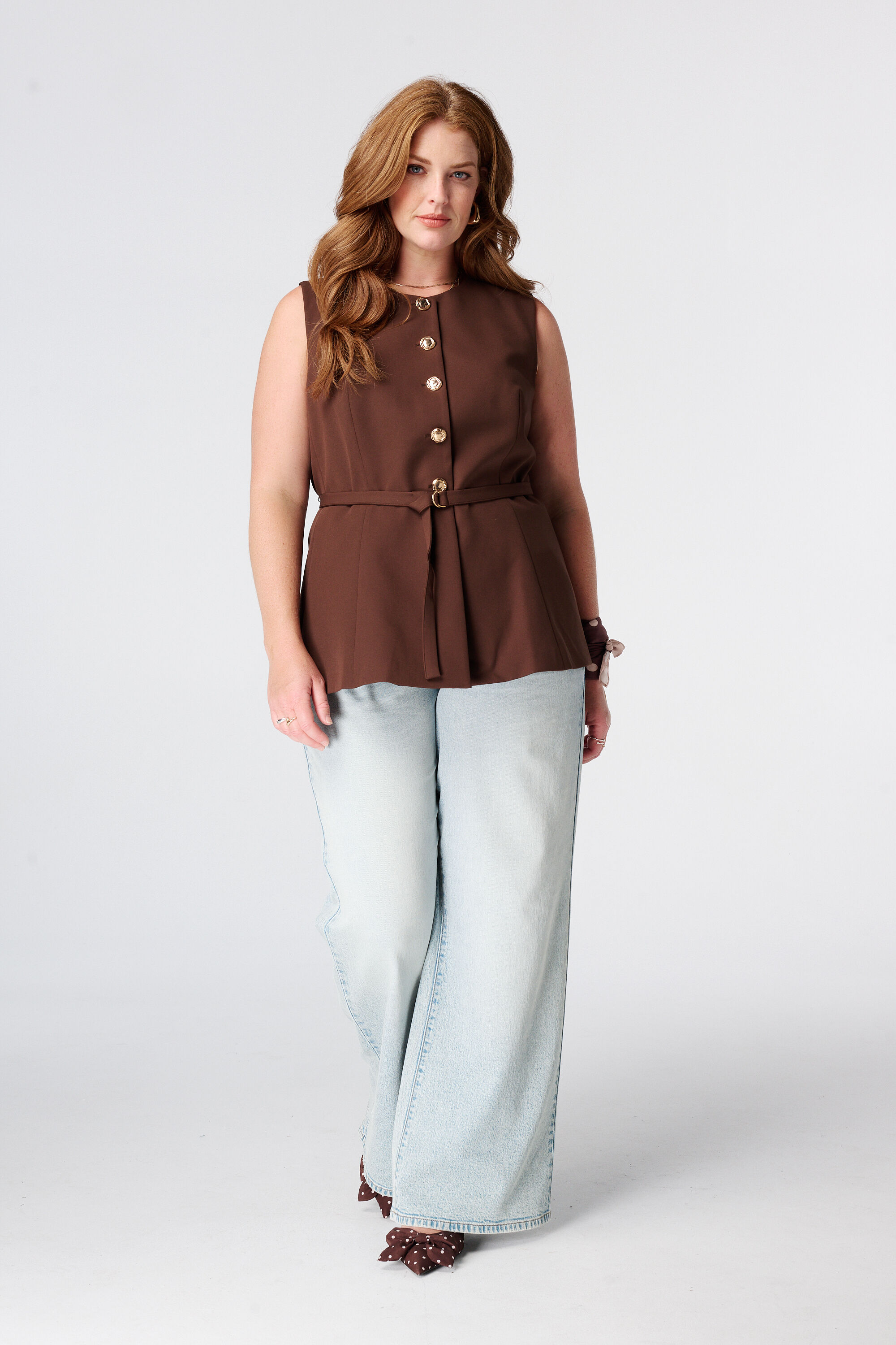 Peplum gilet met ceintuur image number 5