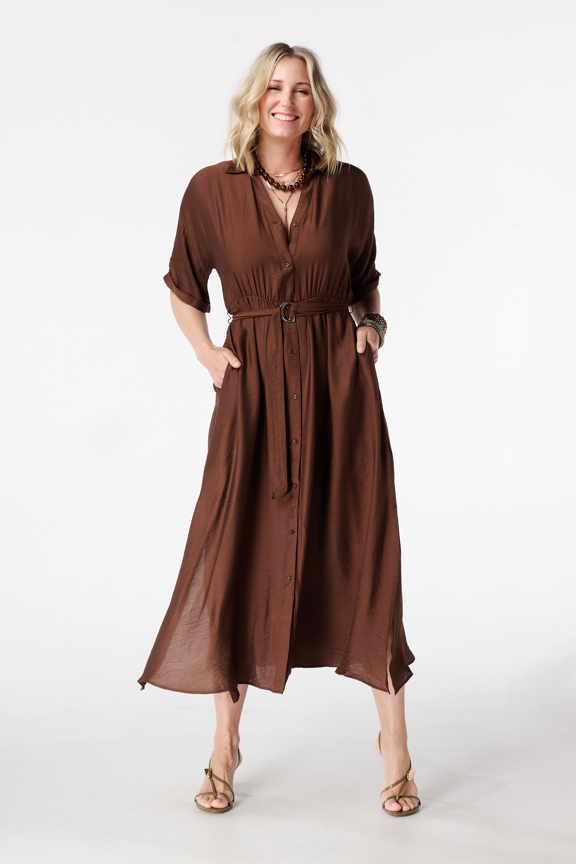 Maxi jurk met ceintuur