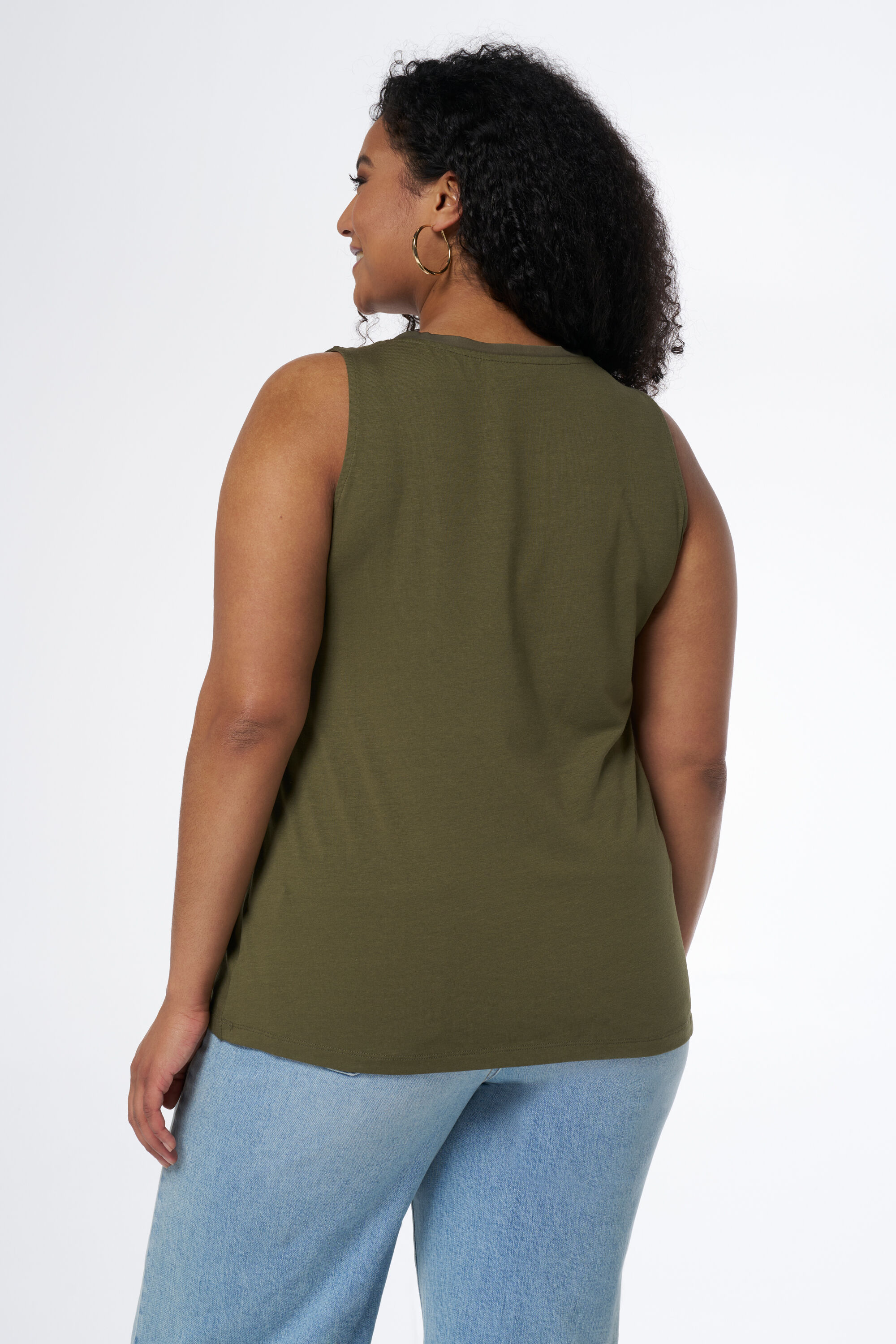 Mouwloze top met V-hals image number 3