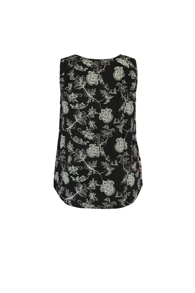 Mouwloze blouse met paisleyprint image number 1