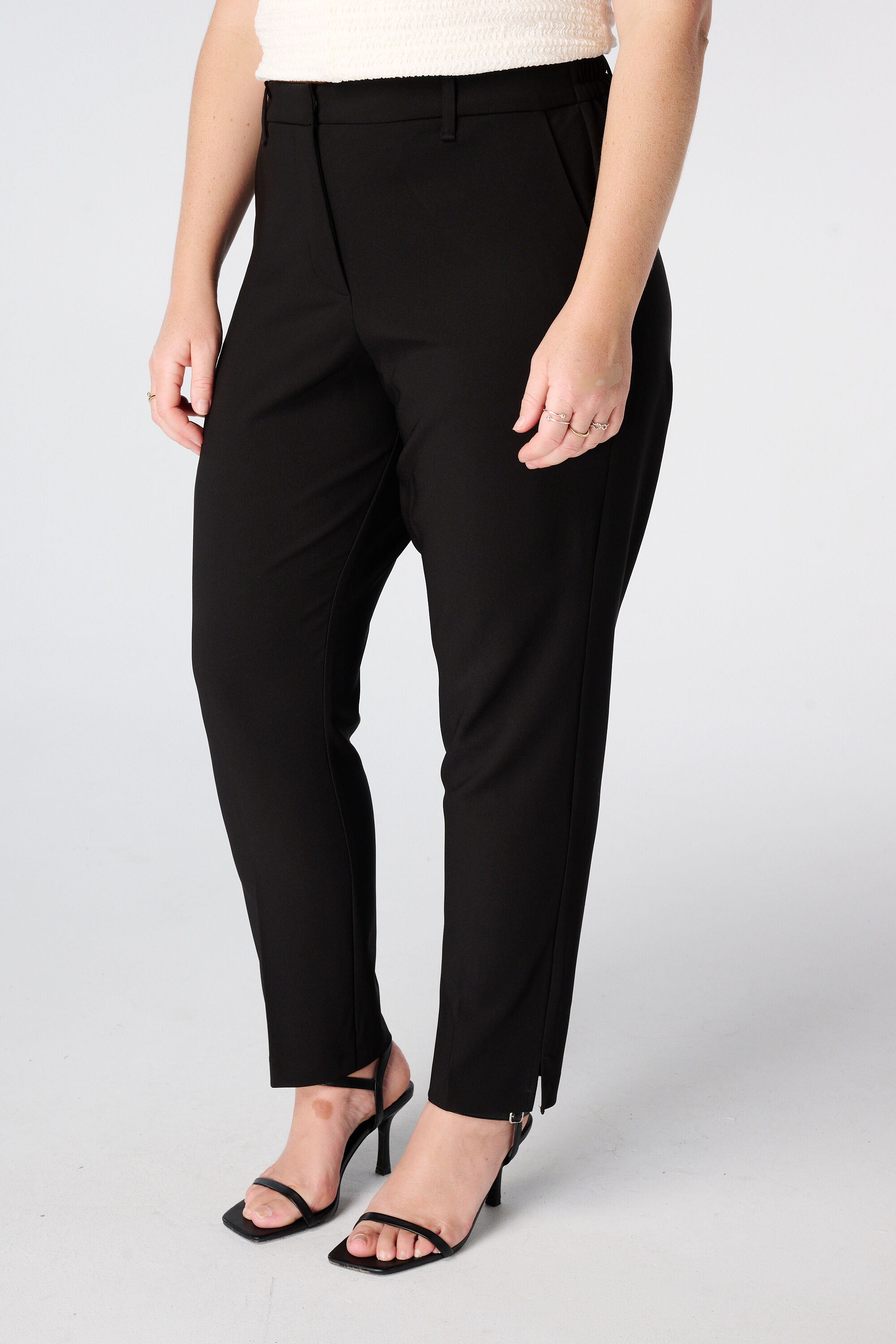 Straight leg pantalon met elastische taille image number 5