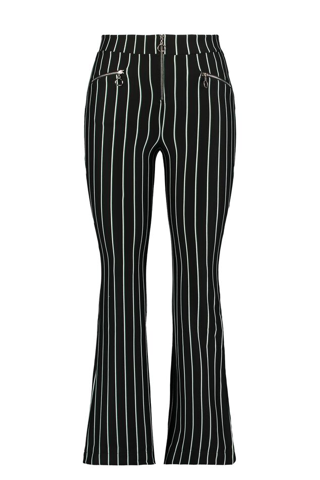 Gestreepte flared broek  image number 1
