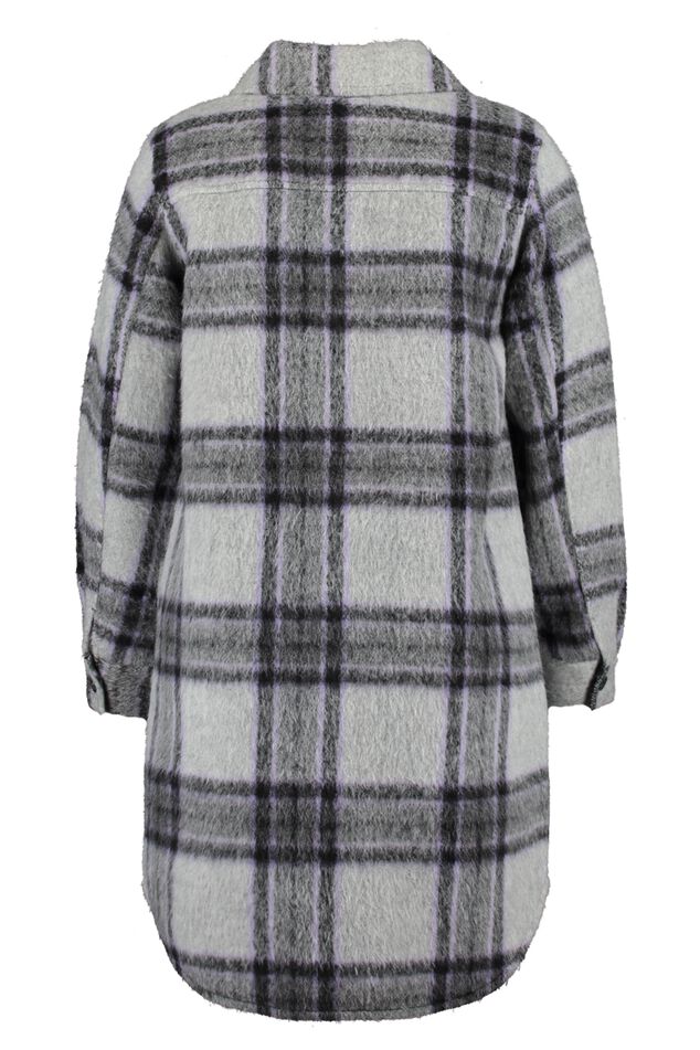 Lange geruite shacket  image number 3
