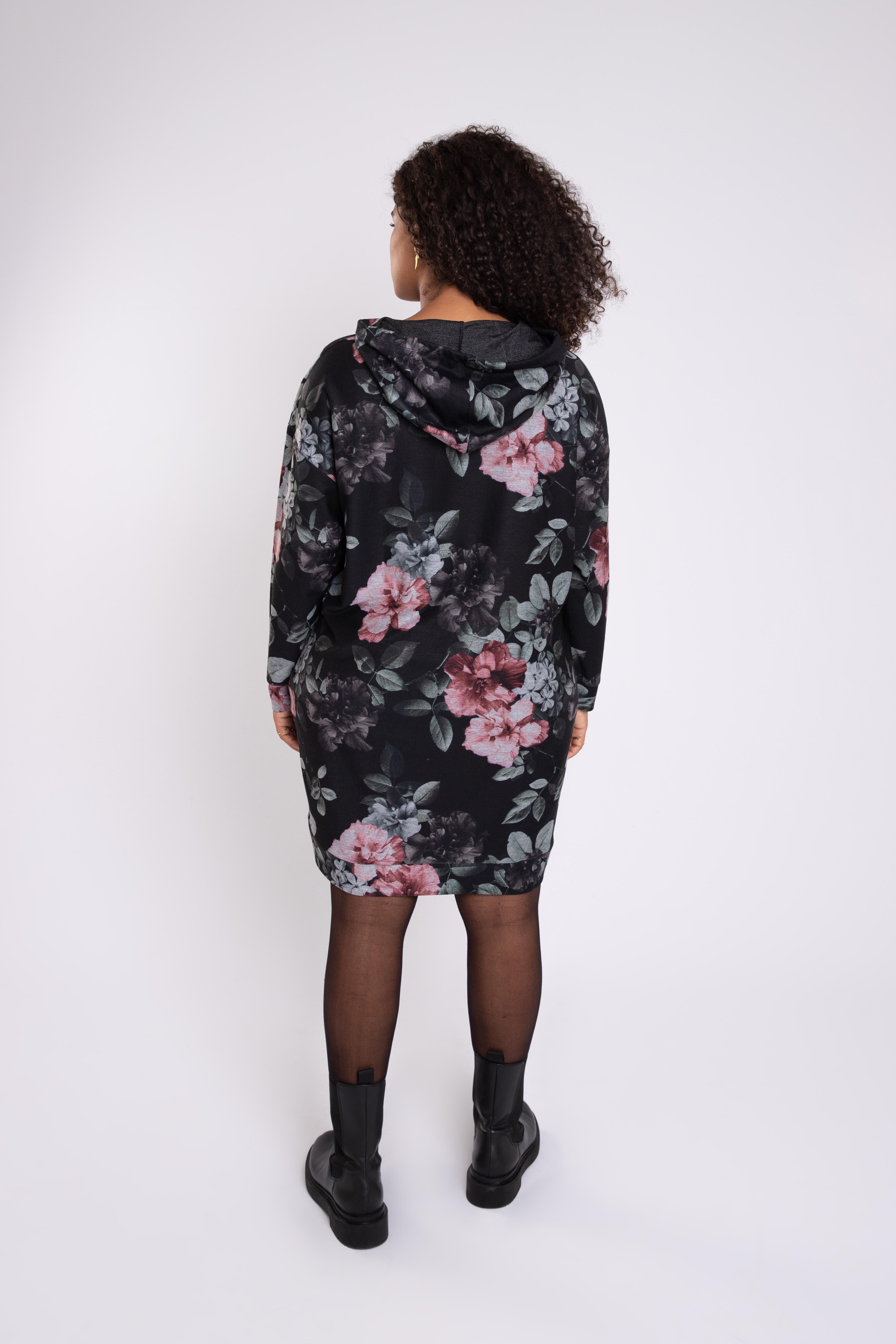 Sweater jurk met bloemenprint image number 4