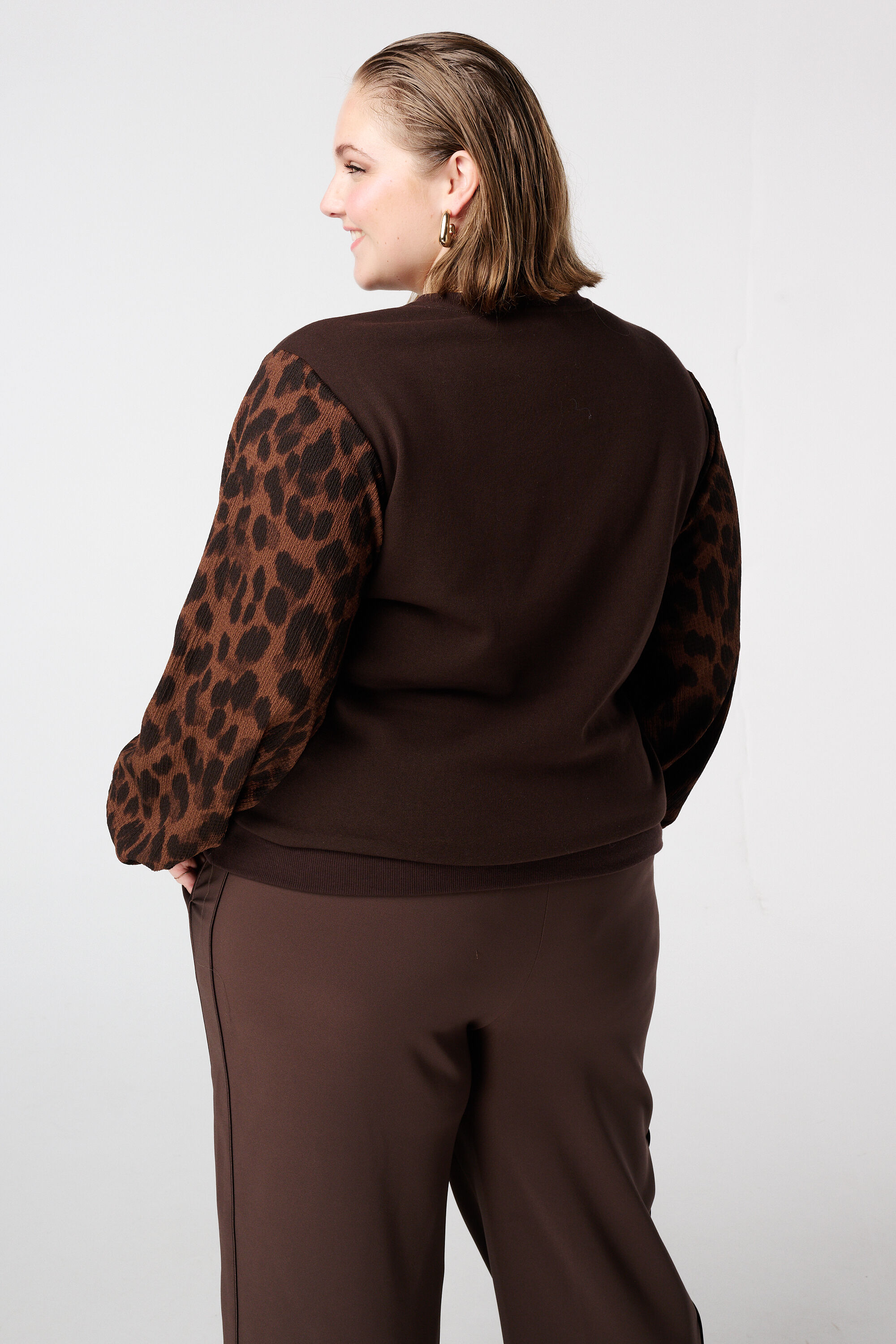 Sweater met ballonmouwen met opdruk image number 3