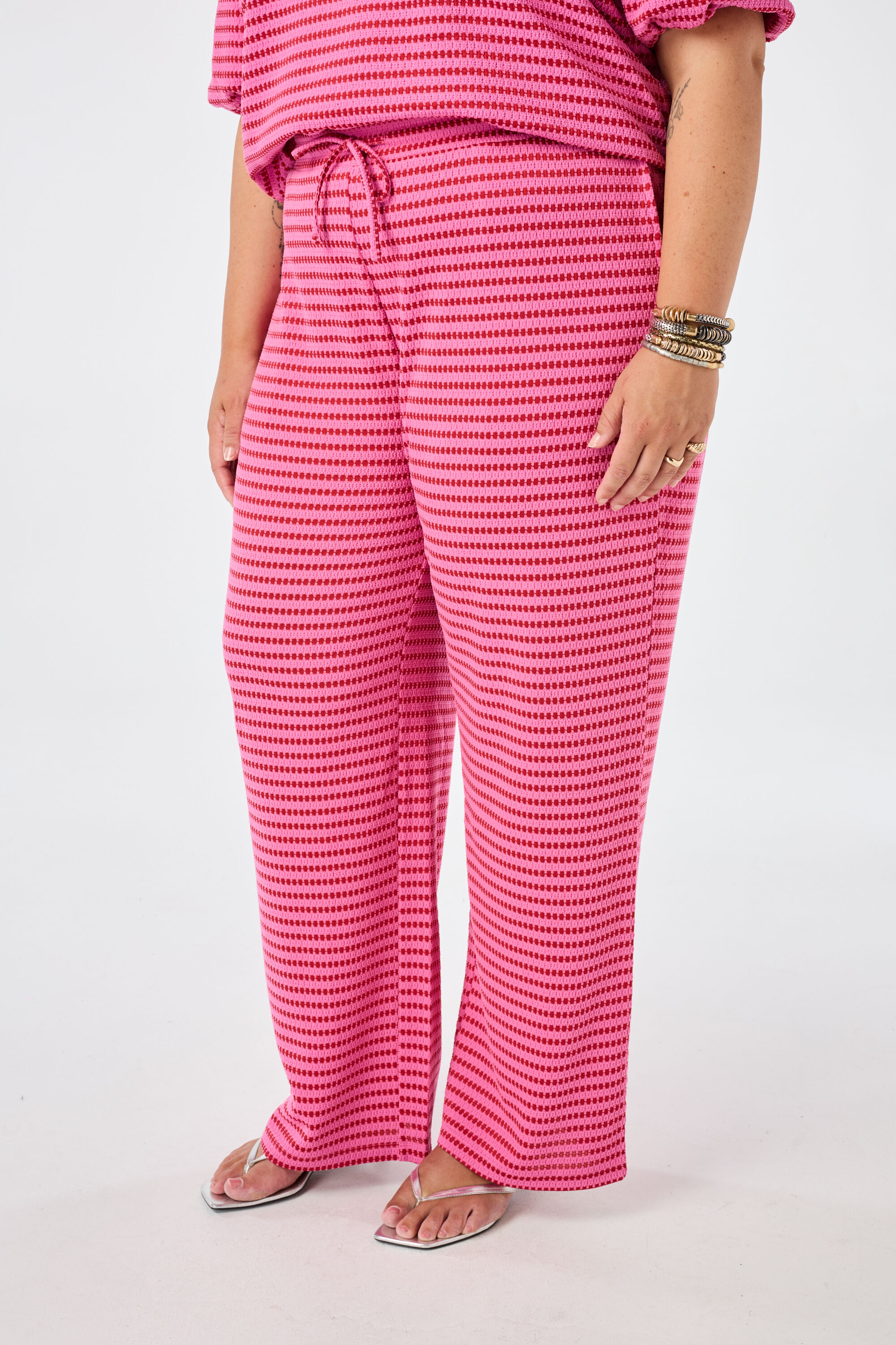 Wide leg broek met elastische taille image number 5