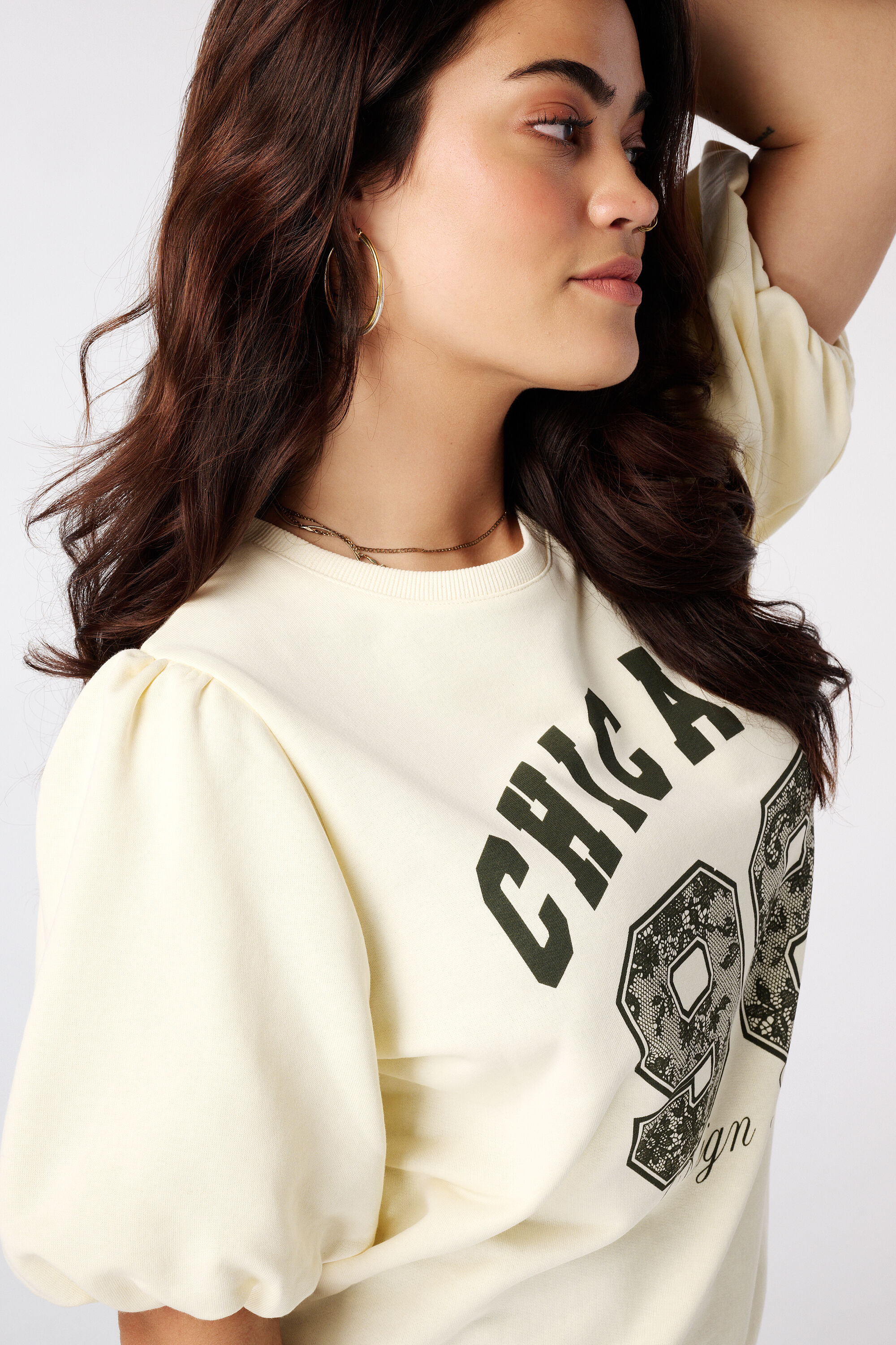 Sweater met korte pofmouwen image number 2