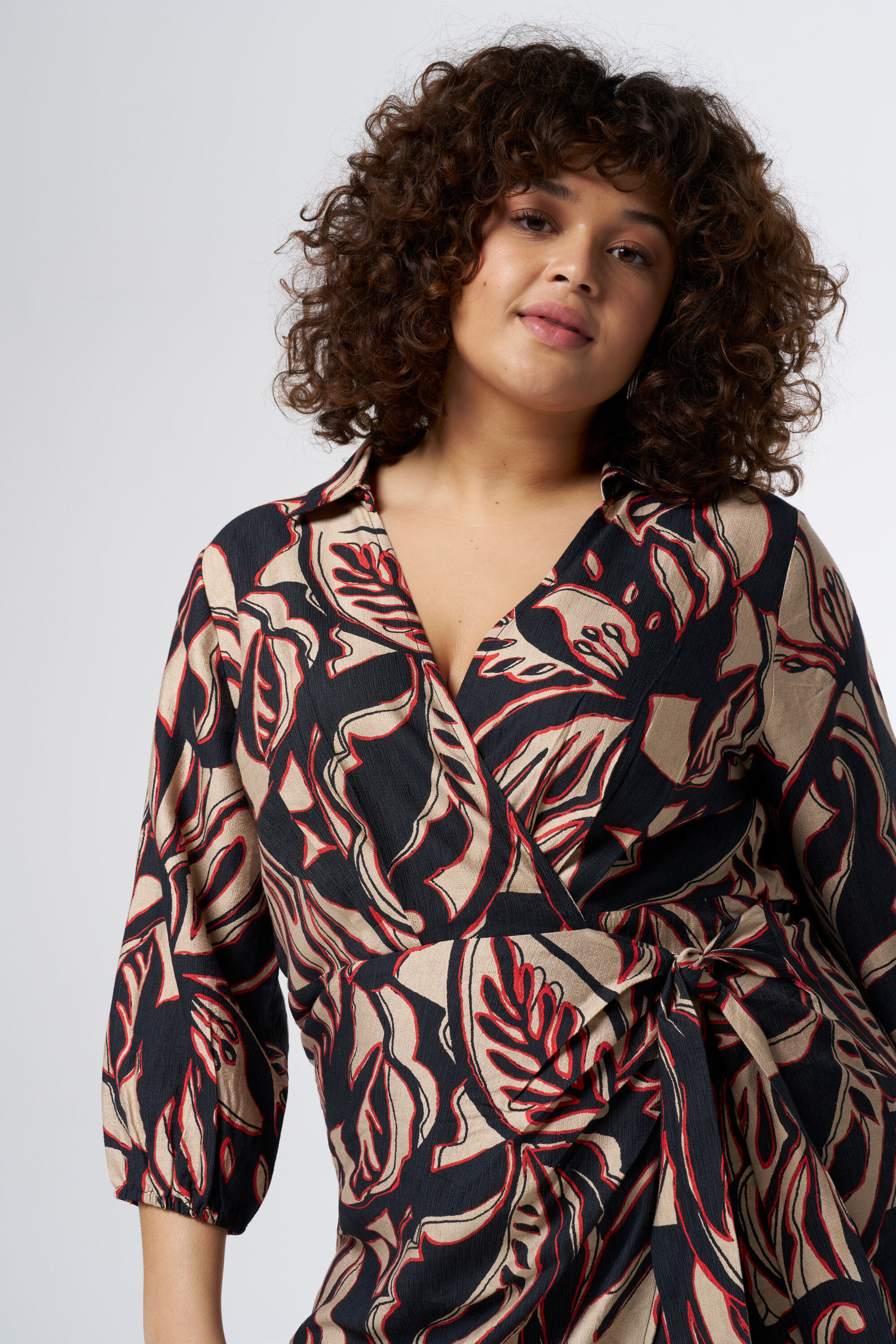 Jurk met kraag en print image number 5