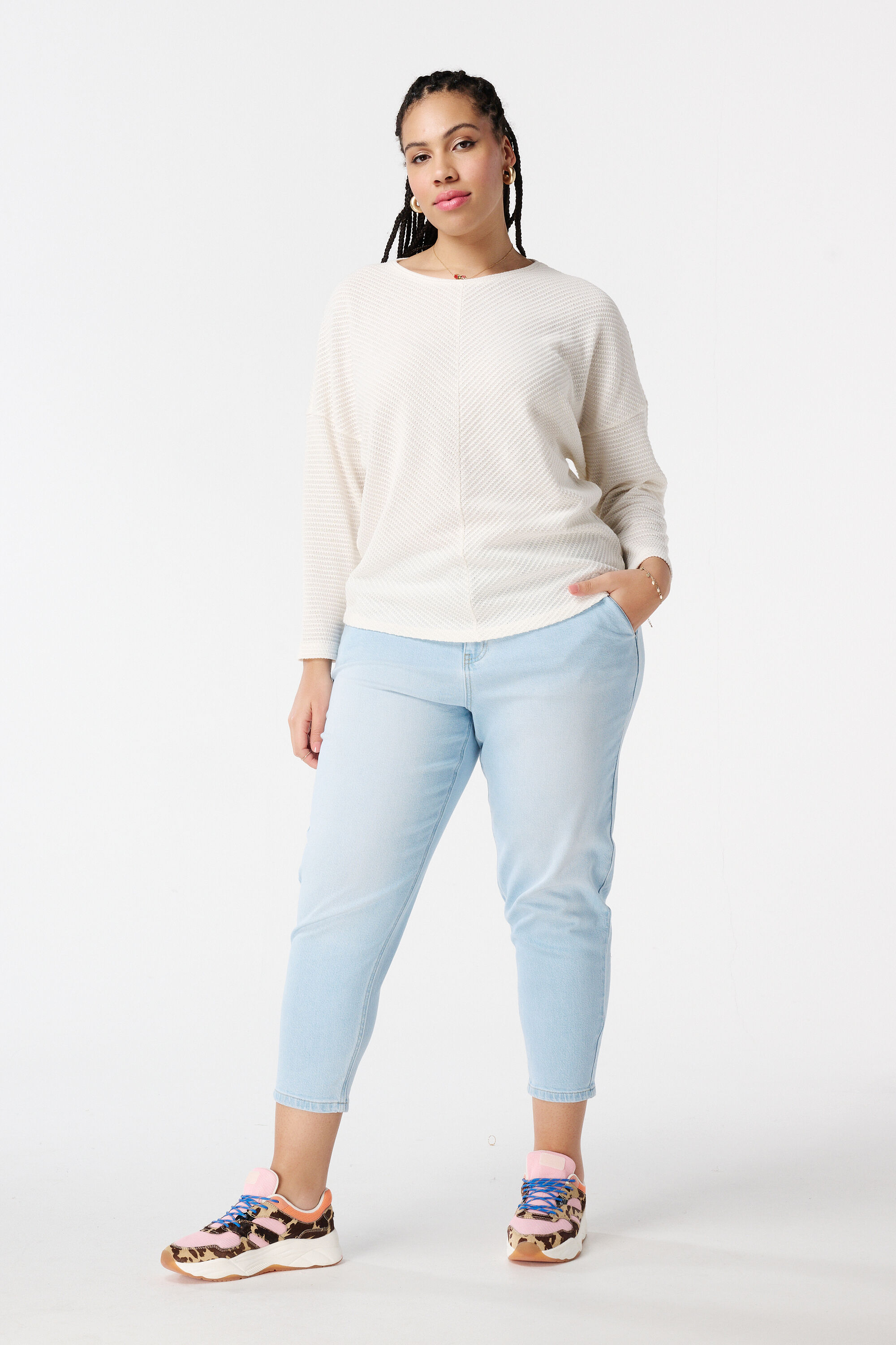 Ajour gebreide trui image number 5