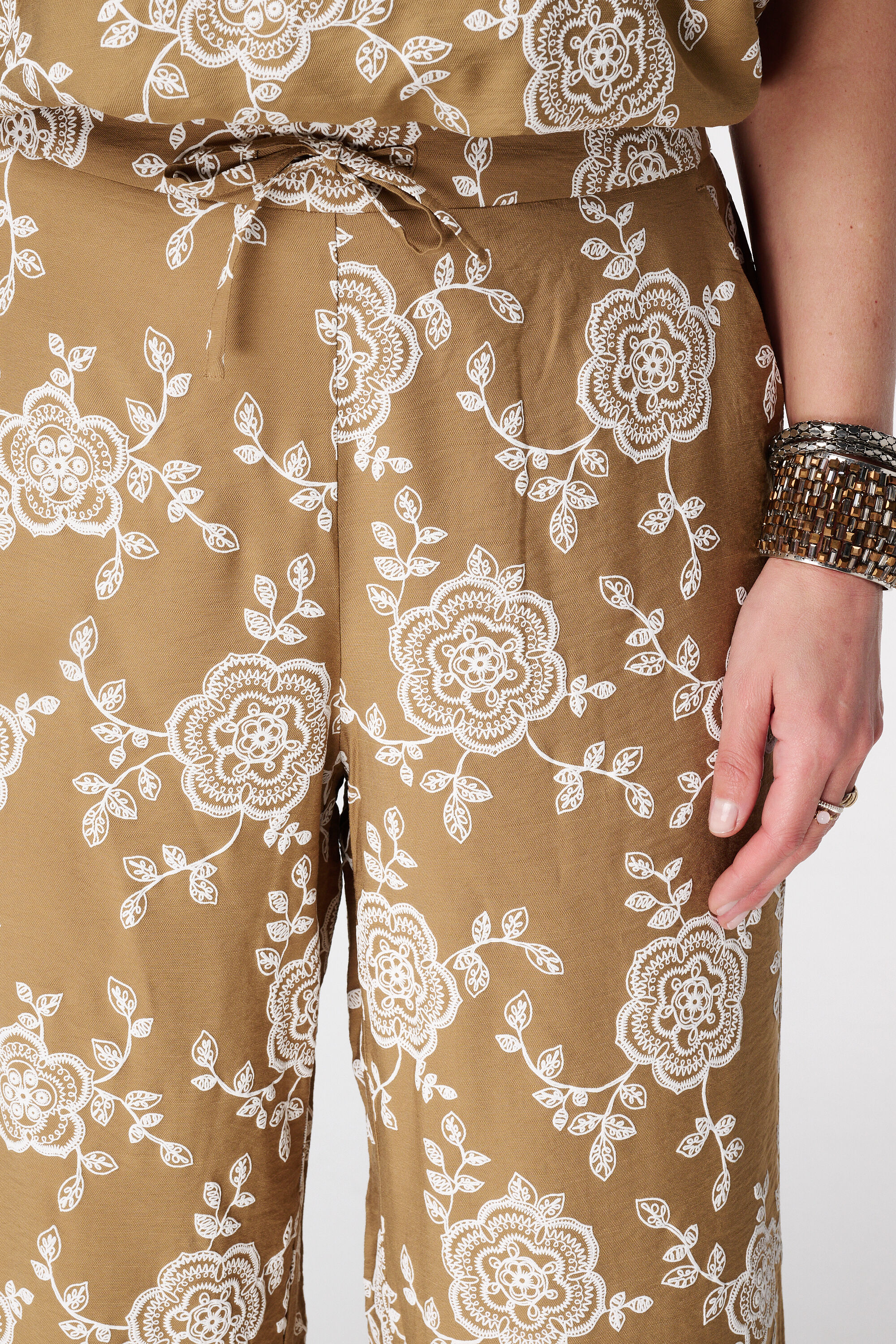 Wide leg broek met print image number 4