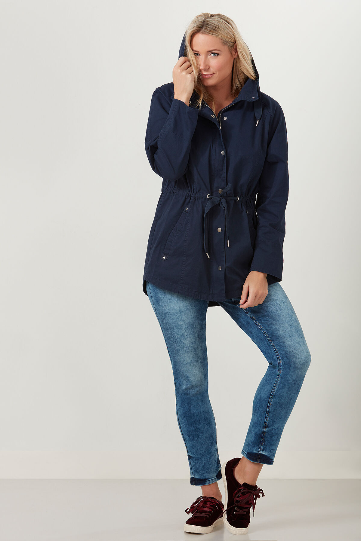Ongevoerde parka met tekstprint image number 4