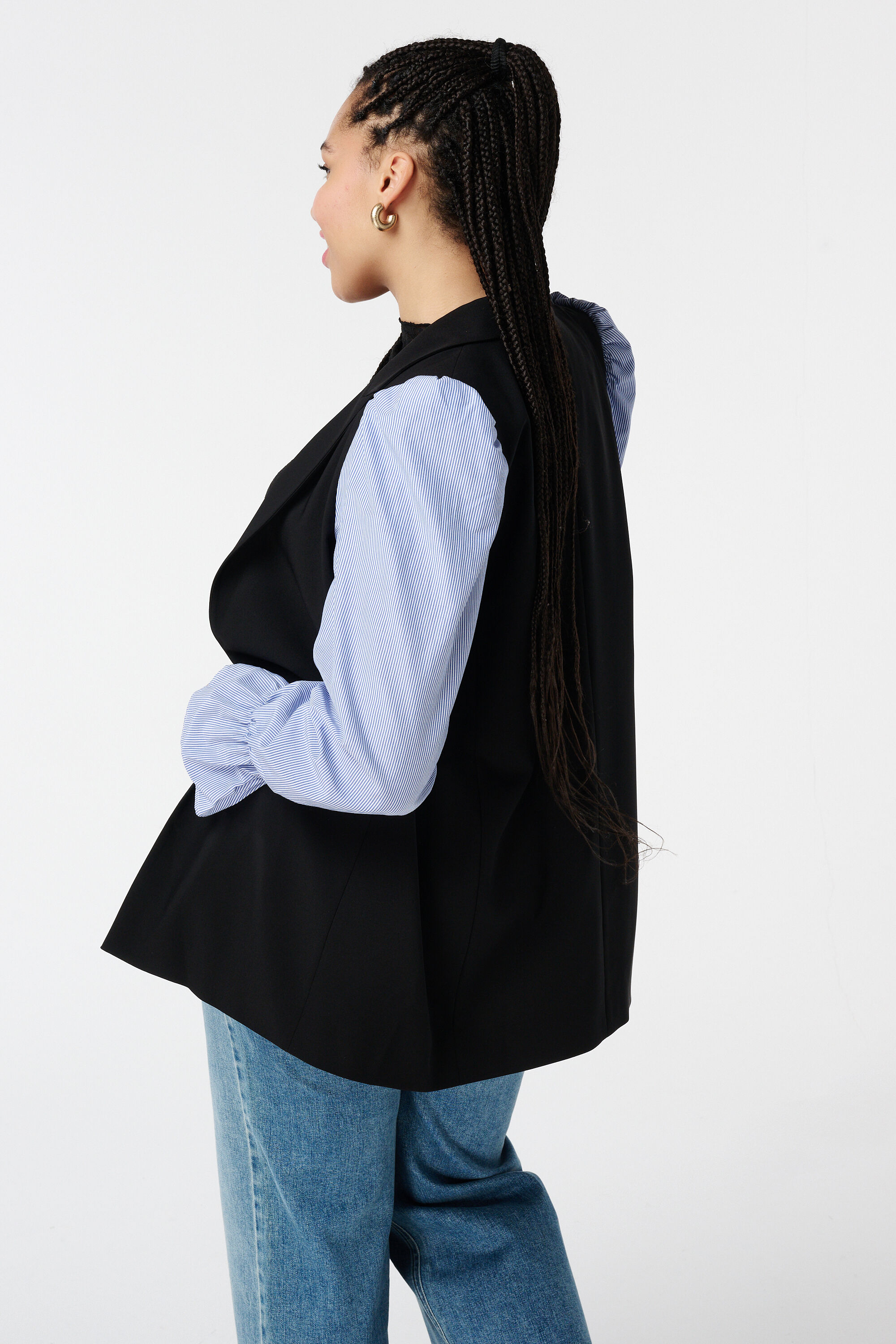 Blazer met gestreepte mouwen image number 3