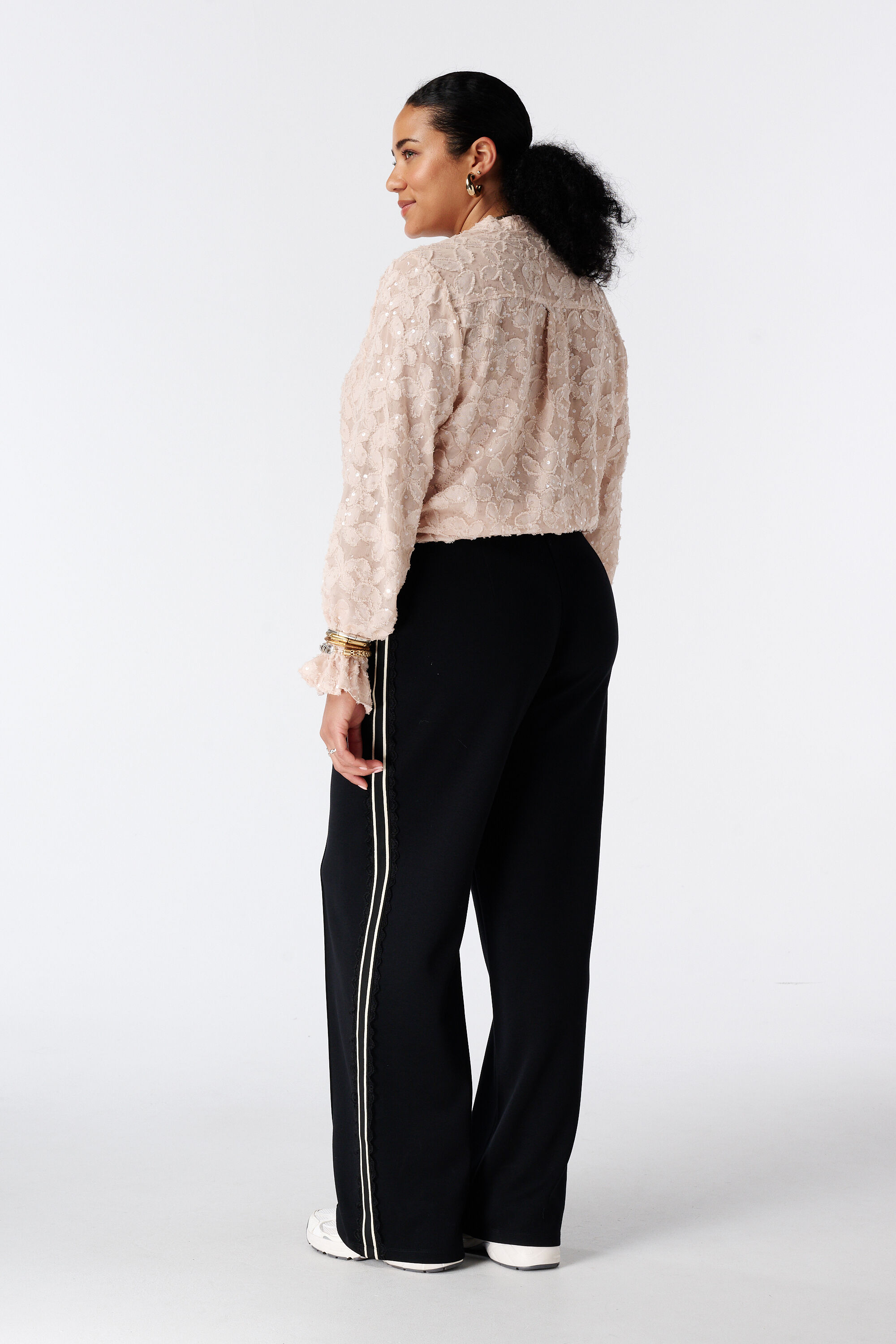 Broek met kanten zijstreep image number 3
