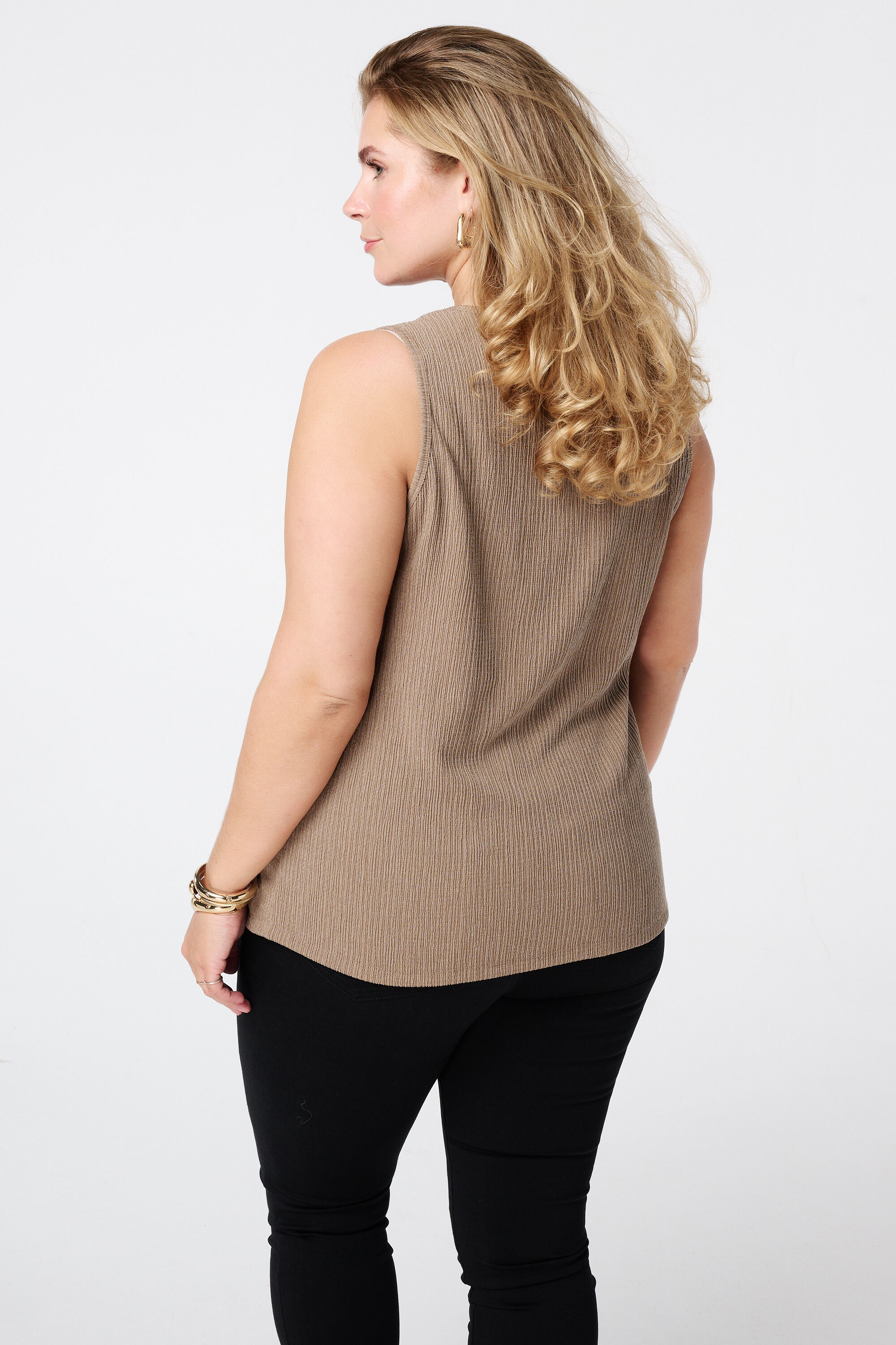 Mouwloze top met ronde hals  image number 3