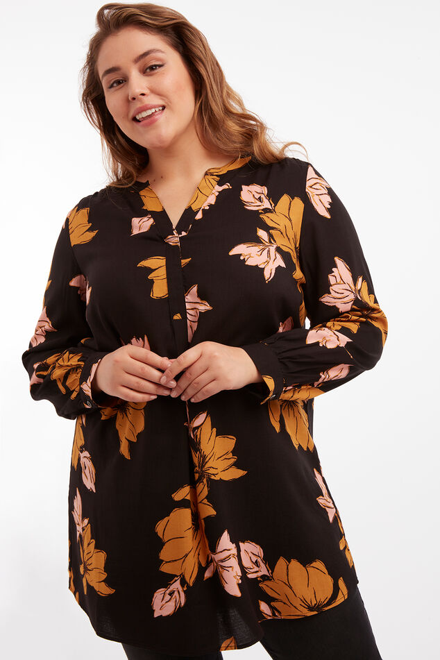 Tuniekblouse met bloemenprint image number 4