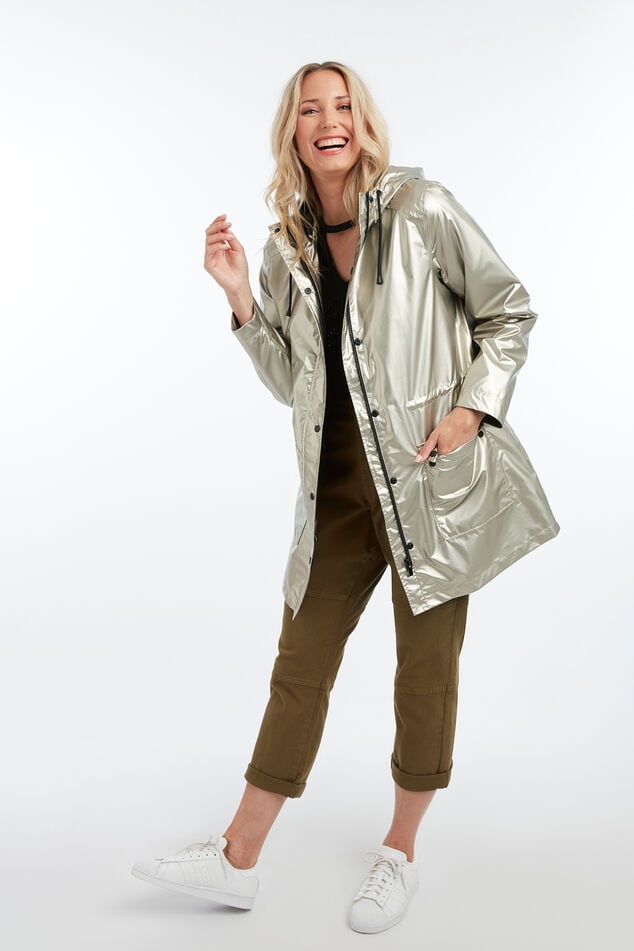 Zilver metallic regenjas image number 3