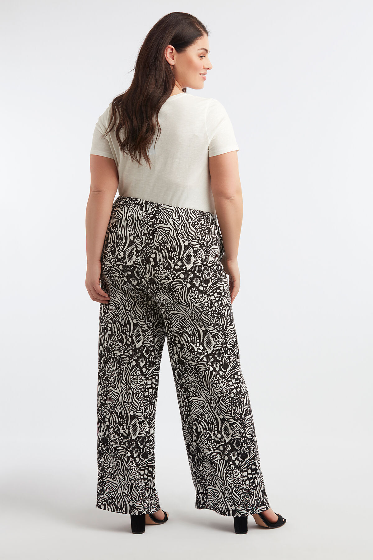 Wijdvallende broek met all-over print  image number 3