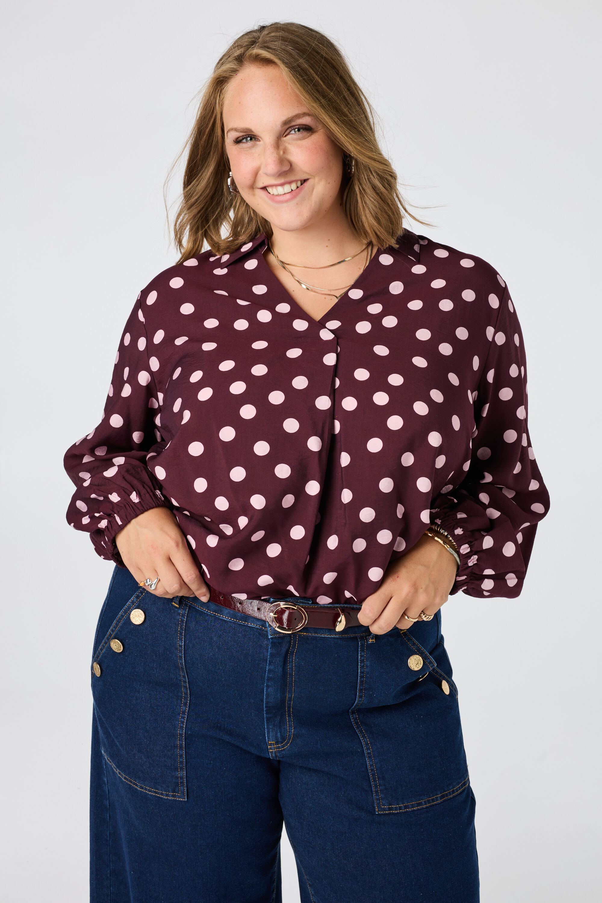 Blouse met polka dot