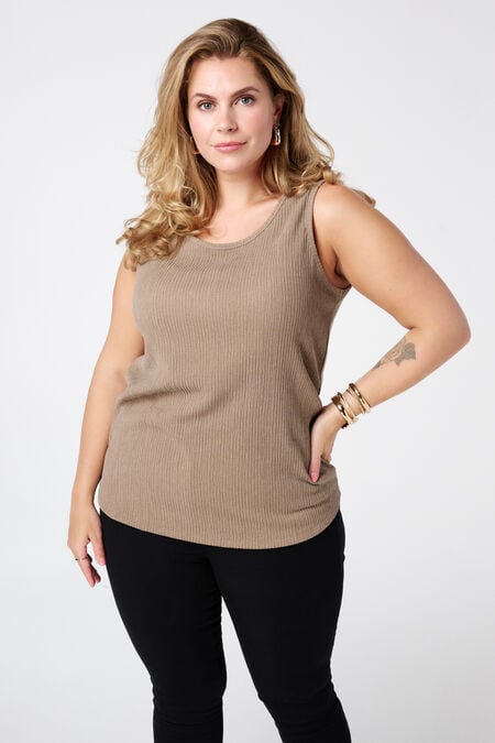 Mouwloze top met ronde hals  Mouwloze top met ronde hals