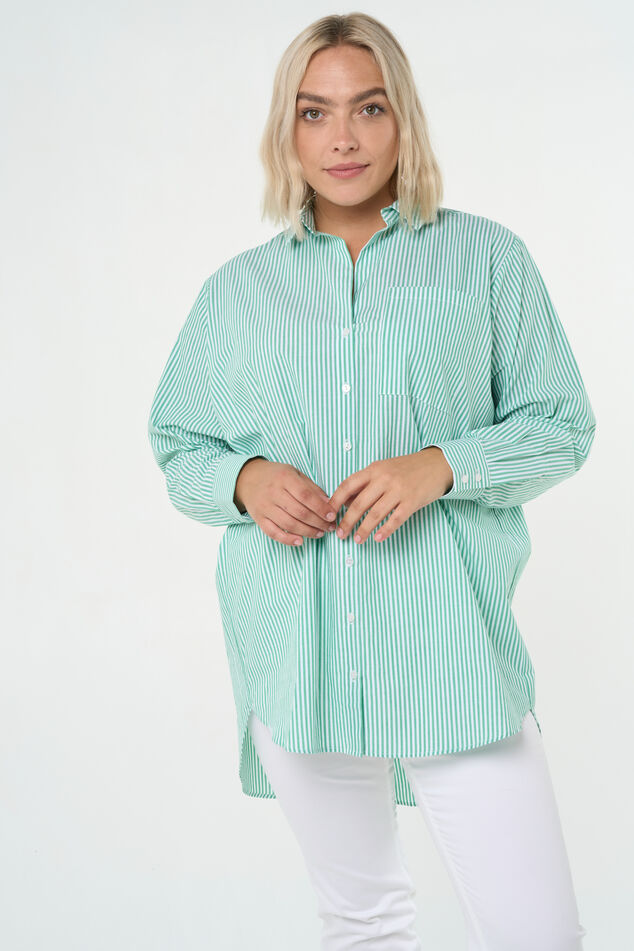 Ruimvallende blouse met strepen image number 4