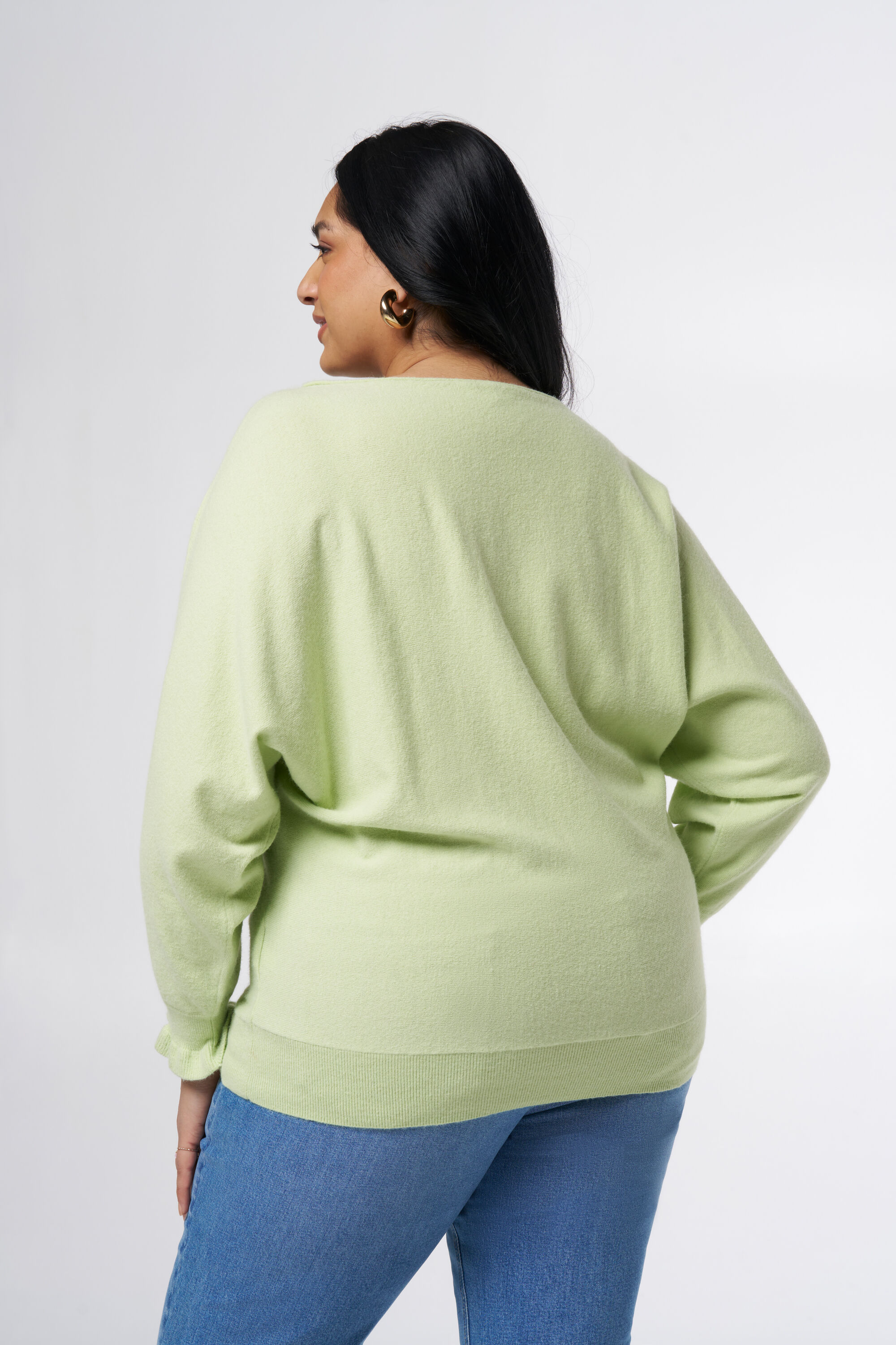 Gebreide trui met boothals image number 3