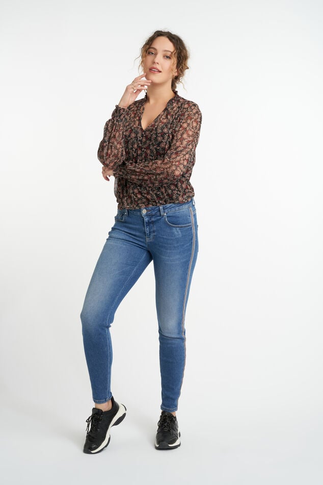 Jeans met zijdetail image number 0