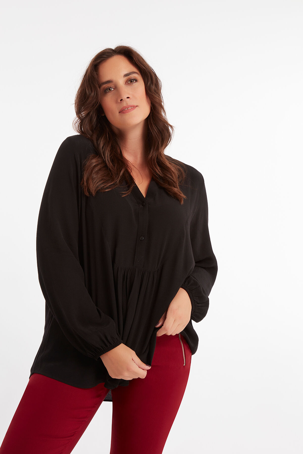 Slim leg bengaline broek image number 3