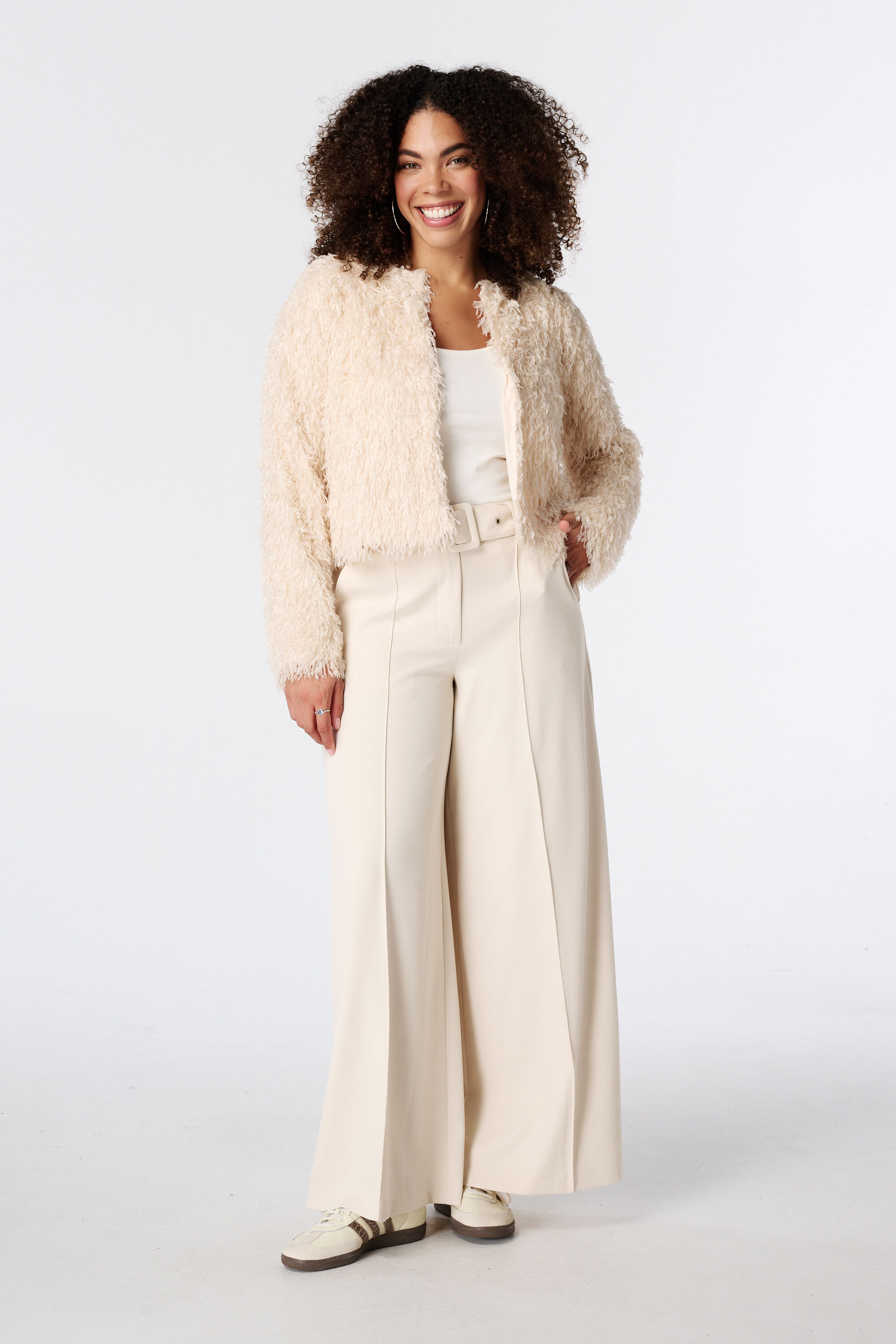 Wide leg pantalon met ceintuur