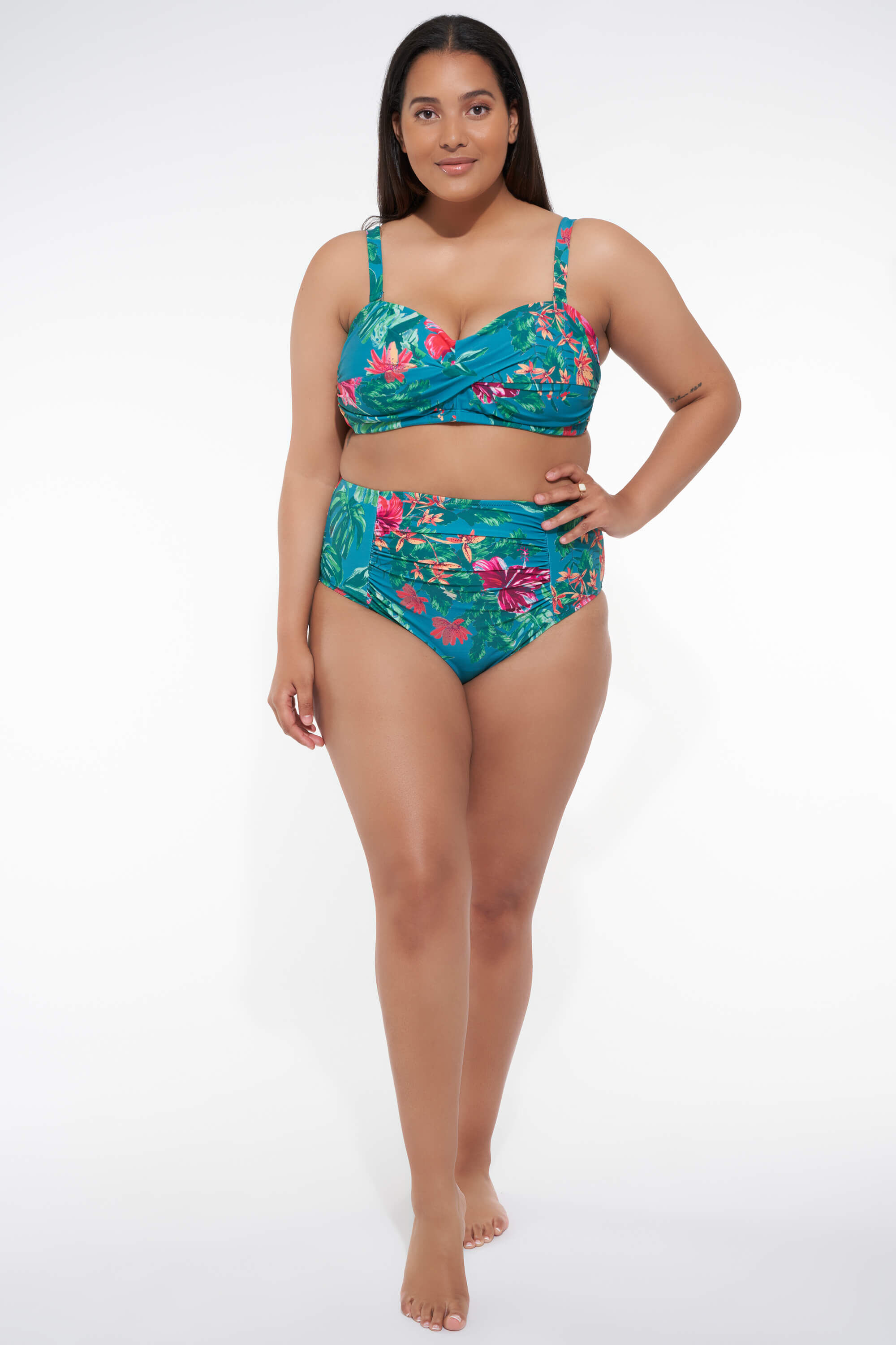 High waisted bikini broekje met print image number 4