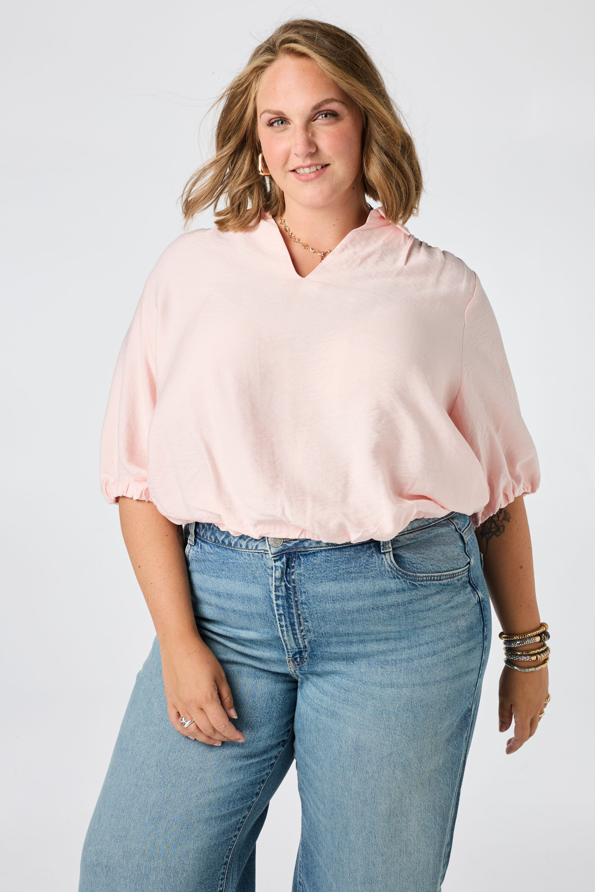 Blouse met pofmouwen