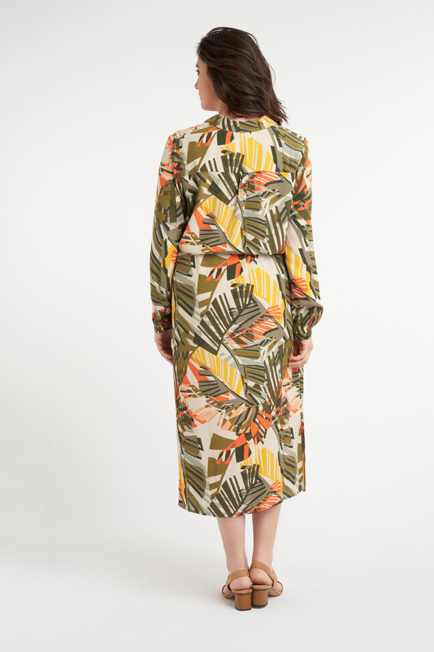 Maxi jurk met strikceintuur image number 3