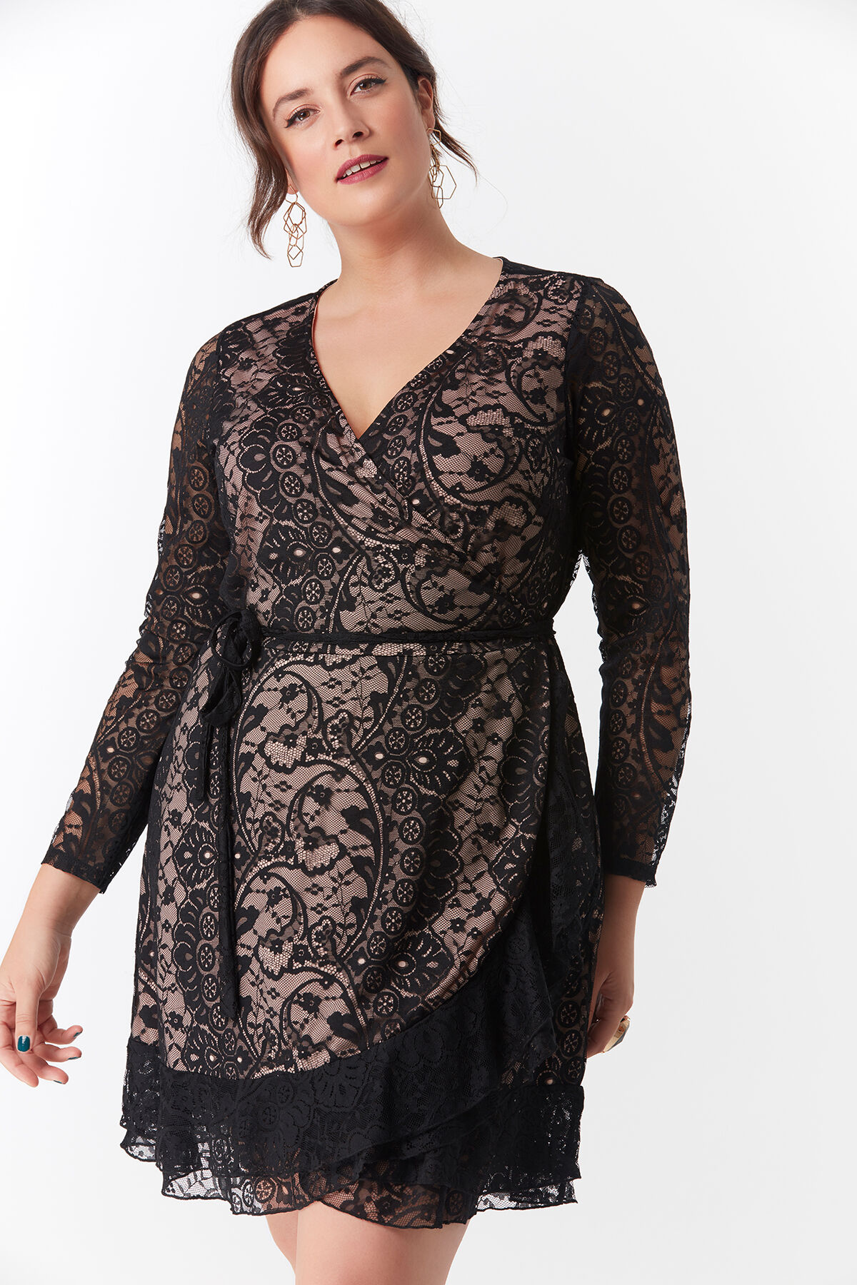 Kanten overslagjurk image number 3