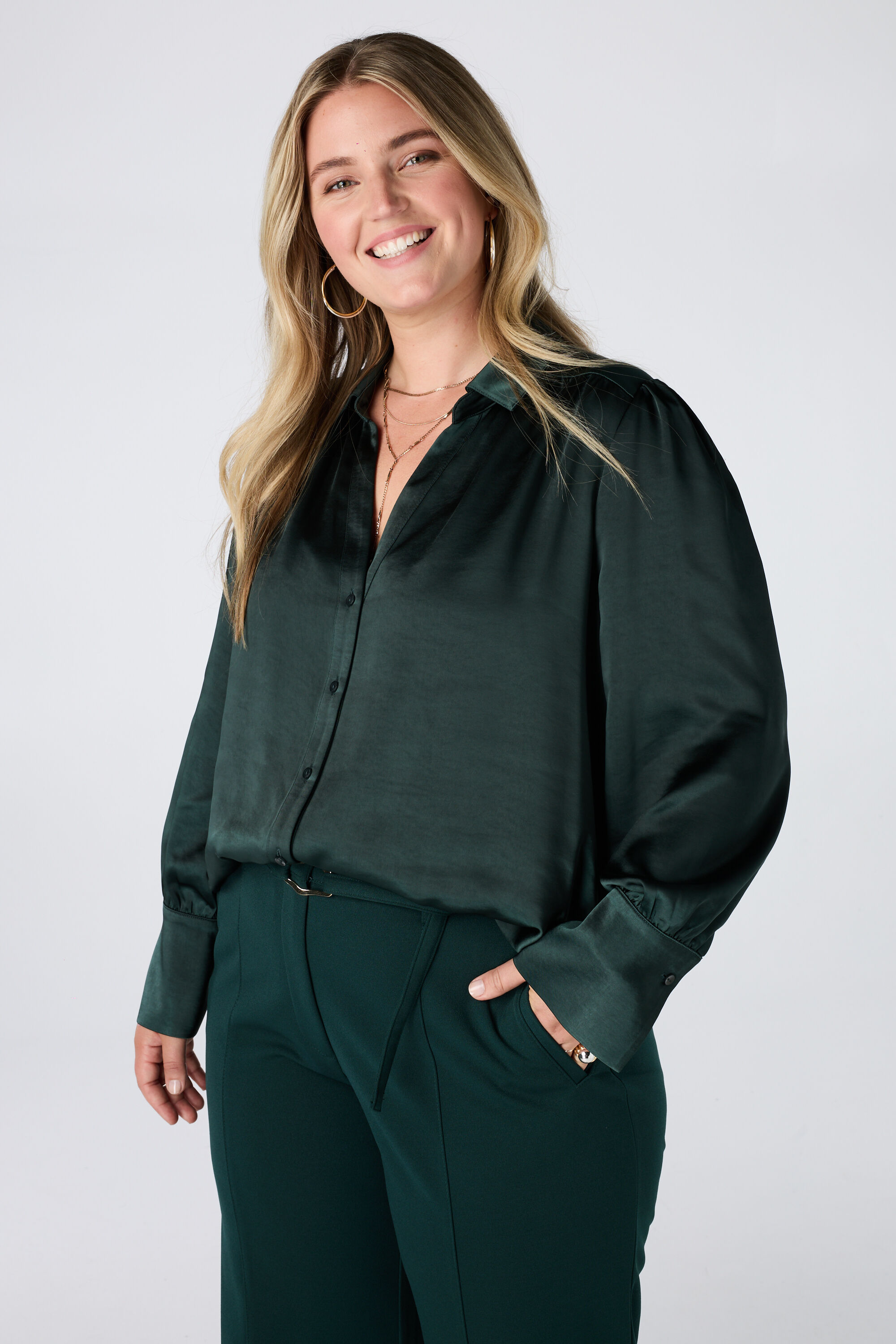 Blouse met satijnlook