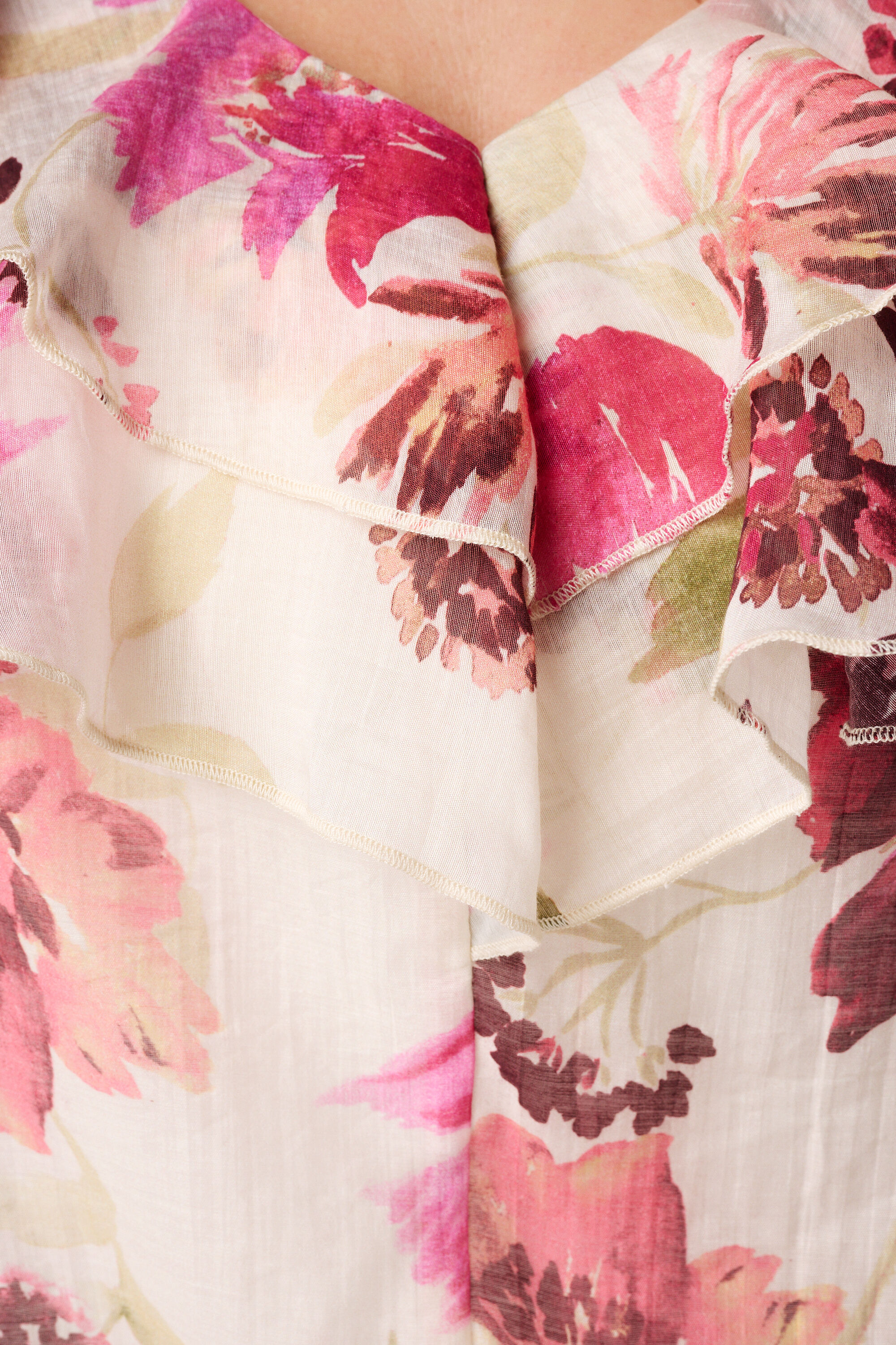 Blouse met ruches en print image number 6