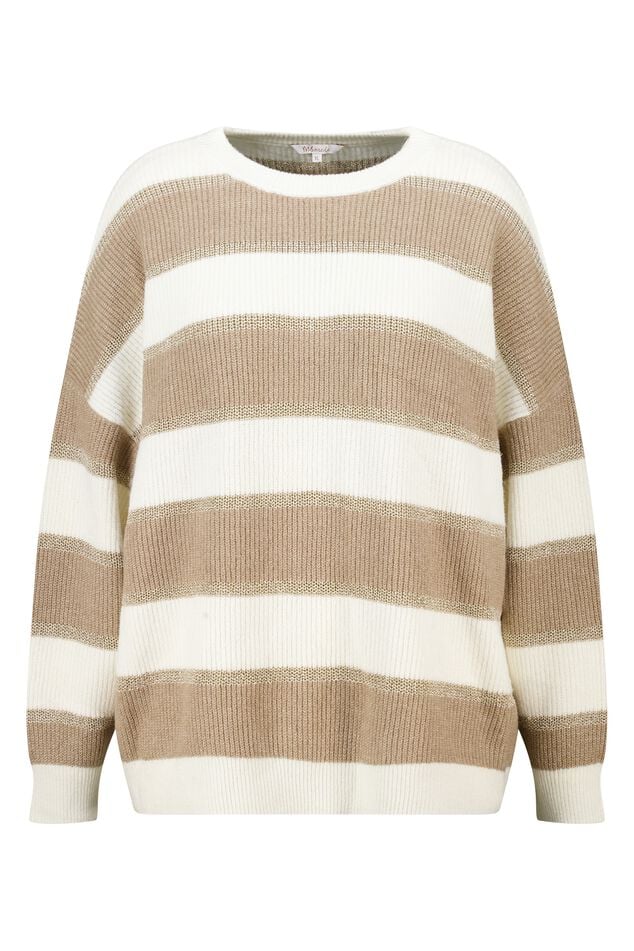 Gestreepte trui met lurex image number 1