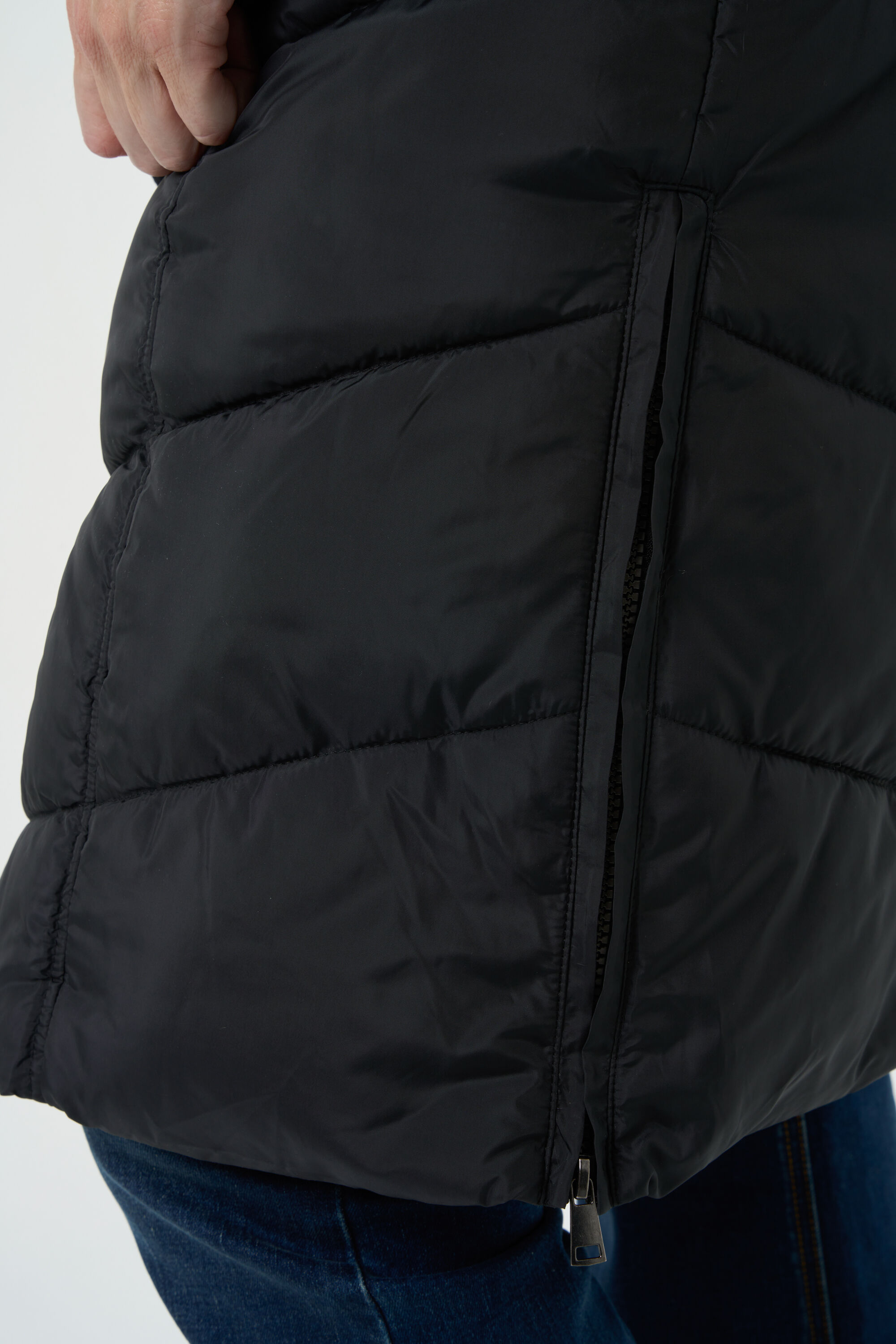 Lange gewatteerde jas image number 3