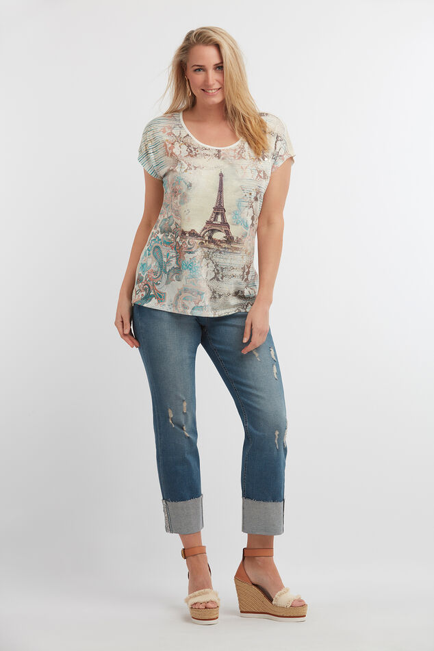 Panel print T-shirt image number 3