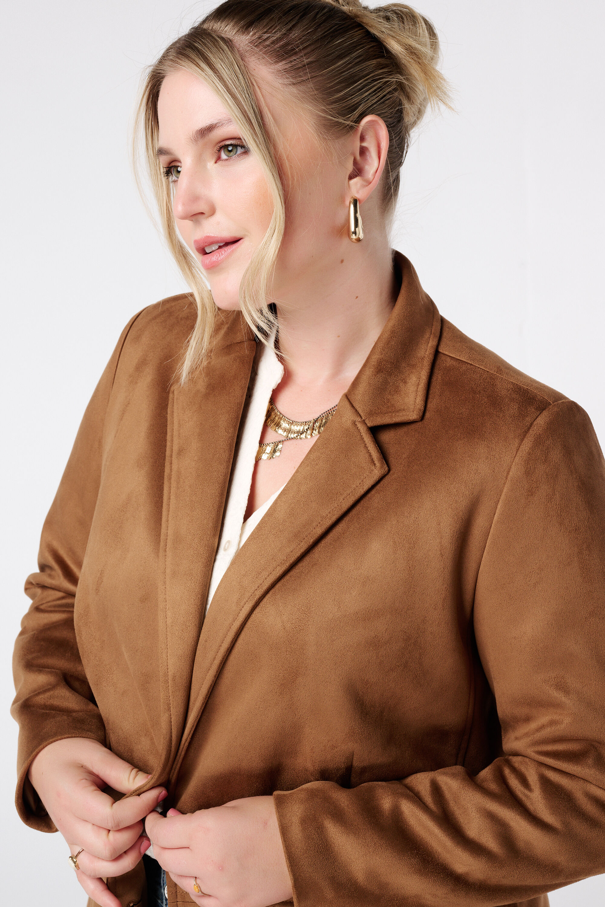 Blazer in su&egrave;de look image number 4