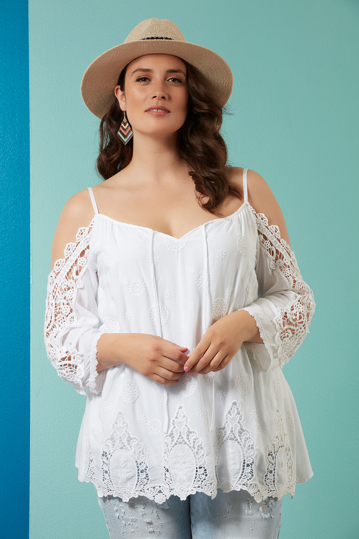 Cold shoulder sales blouse