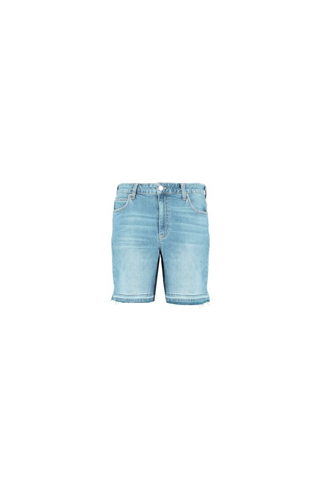 Denim short met rafelrandje image number 1